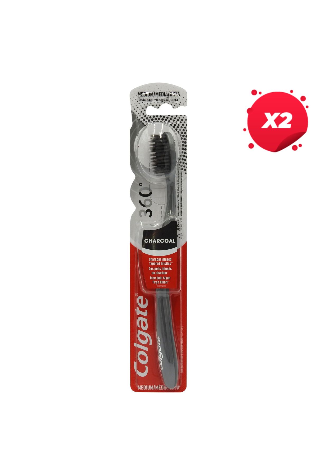 Colgate X2 - Colgate Periuta Dinti 360 Charcoal - One Size
