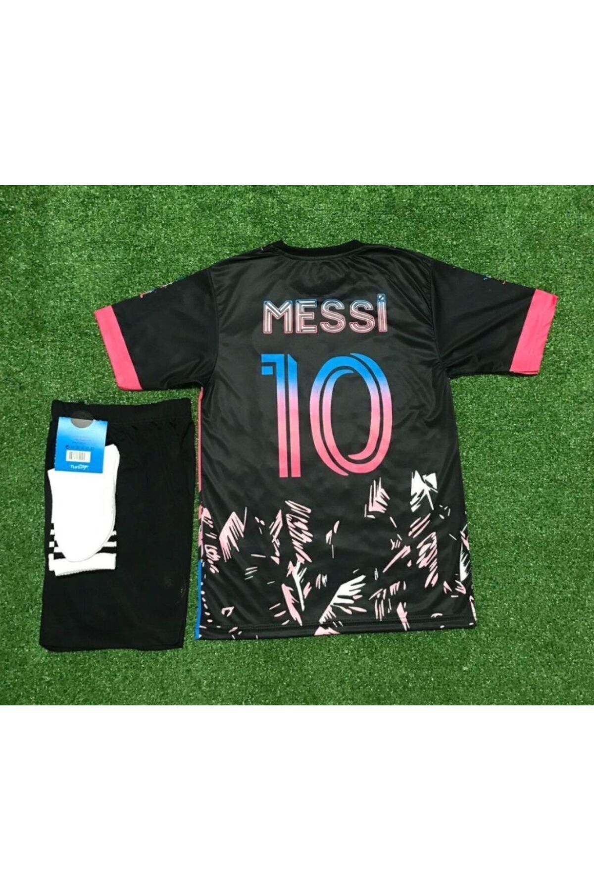 PORTEGO Miami 2023/24 Yeni Sezon Lionel Messi Çocuk forması 3'lü Set (BLACK)