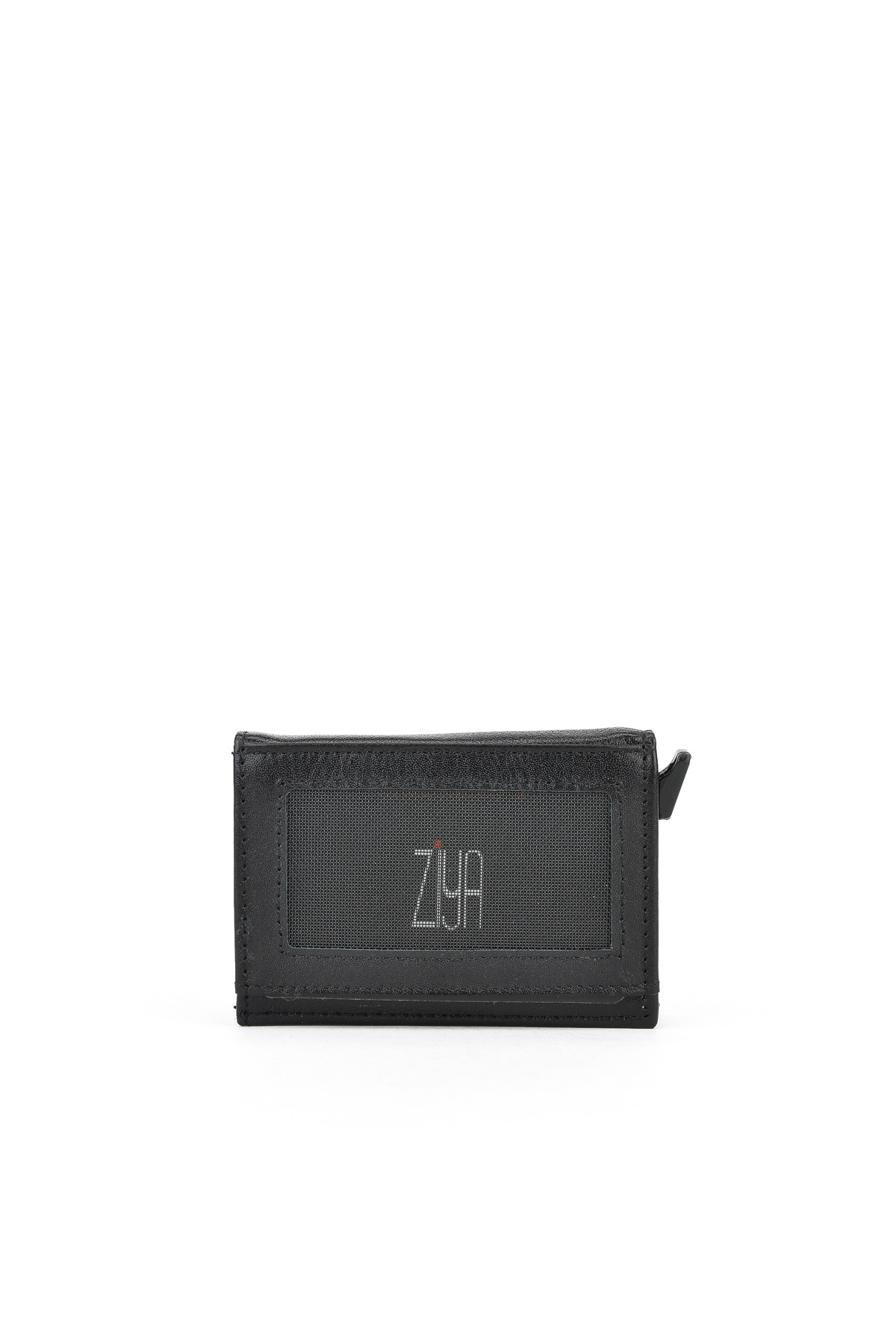 Ziya-Men's Genuine Leather Mechanism Wallet 1519841 Zymk13 Black 4