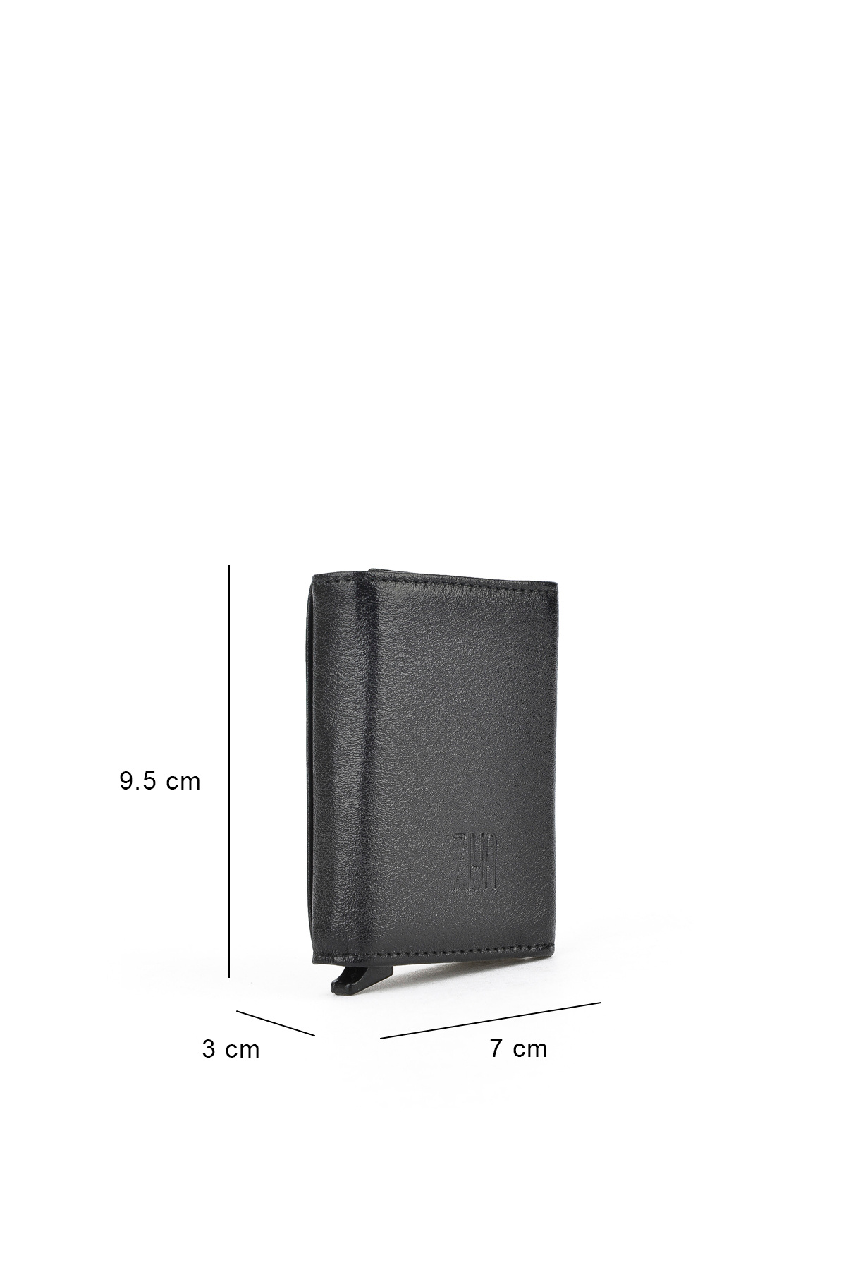 Ziya-Men's Genuine Leather Mechanism Wallet 1519841 Zymk13 Black 2