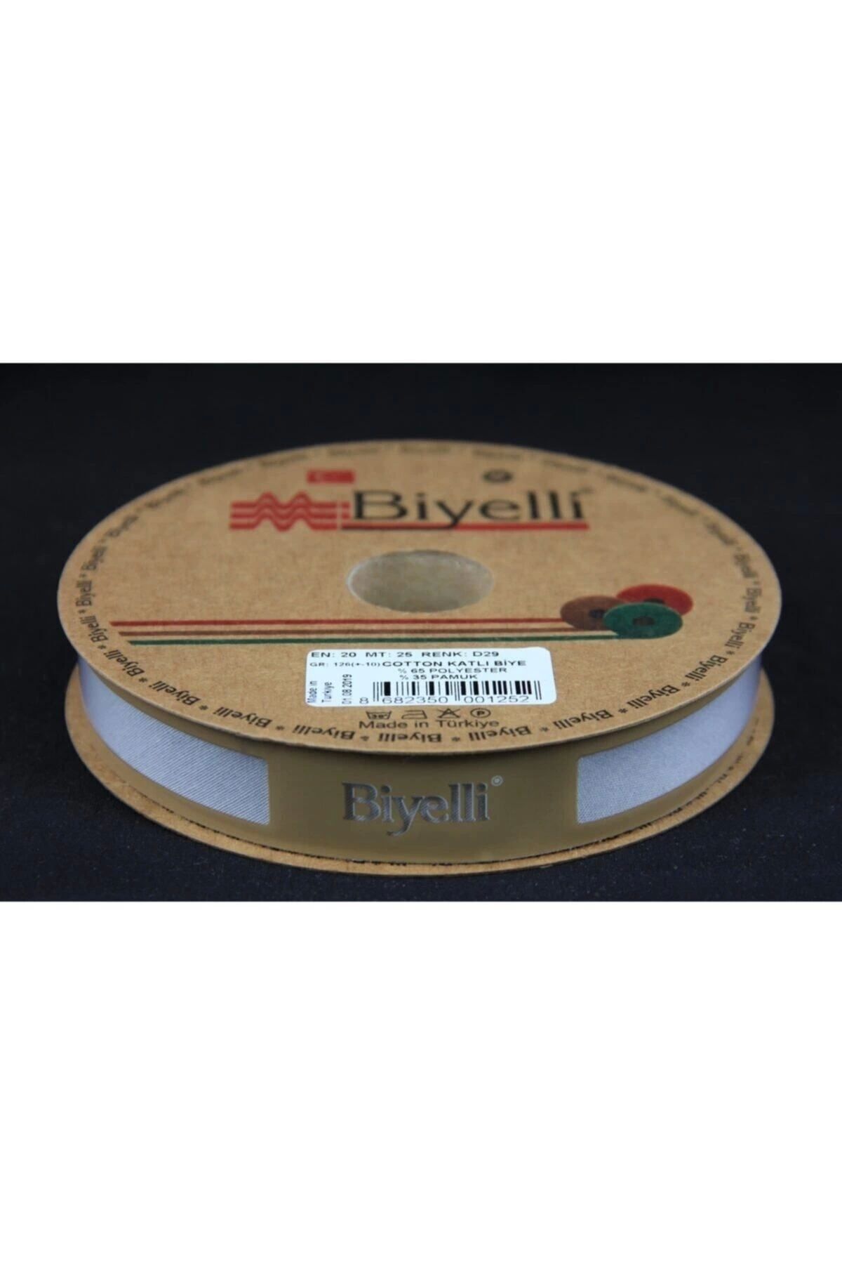 P Parla Biye Koton Katlı D29 Gri 2 cm 25 Metre %65 Koton %35 Polyester