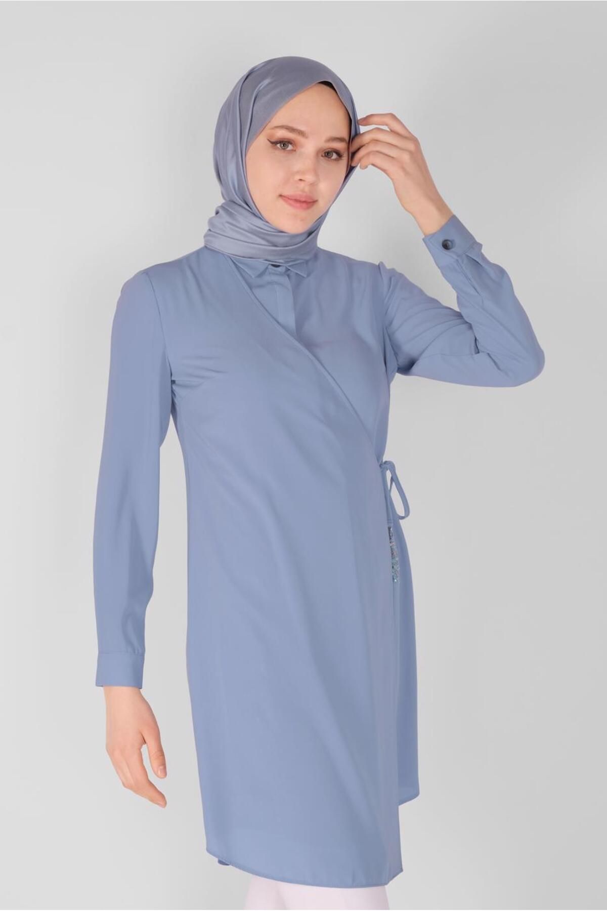 تونیک جزئیات دکمه مخفی 41344 Alvina