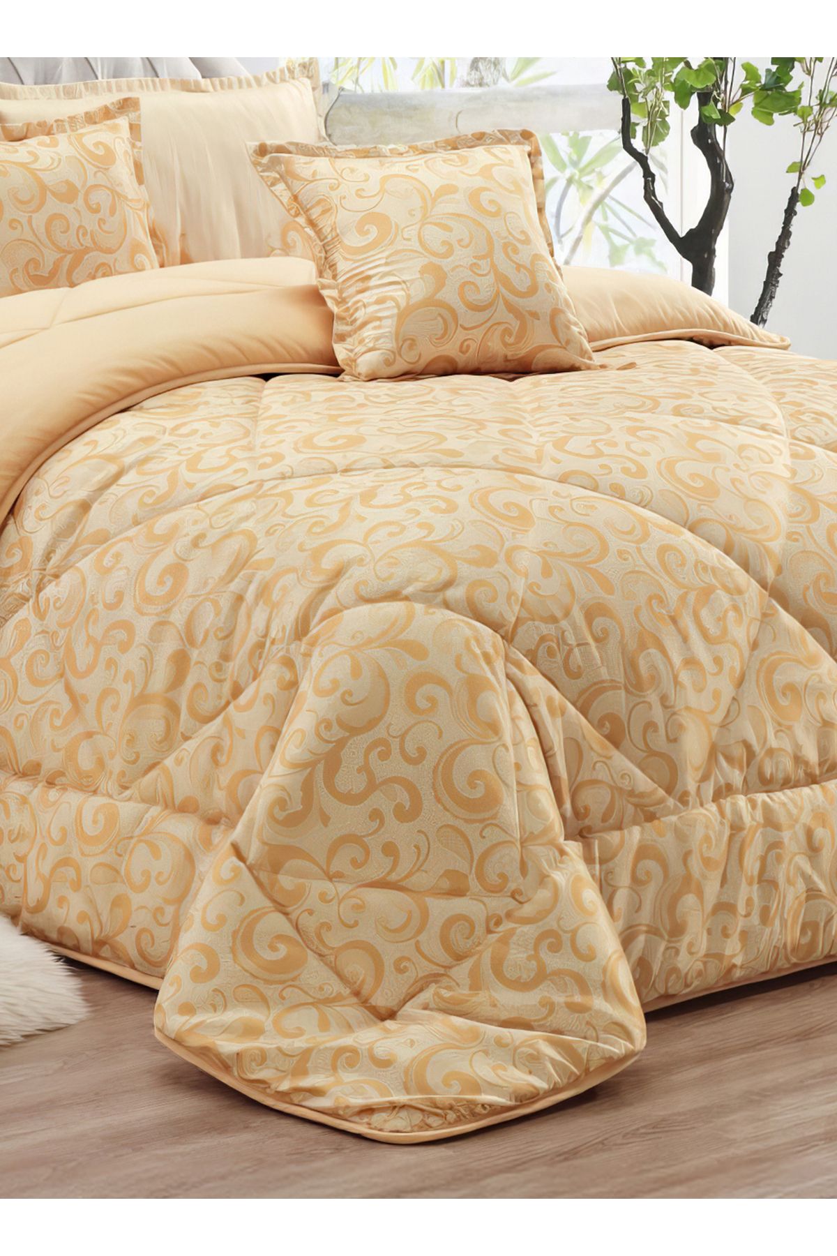 Generic-Comforter Set 4 Piece Single Size Elegant Bedspread Lightweight Comforter Suitable for All Seasons 4