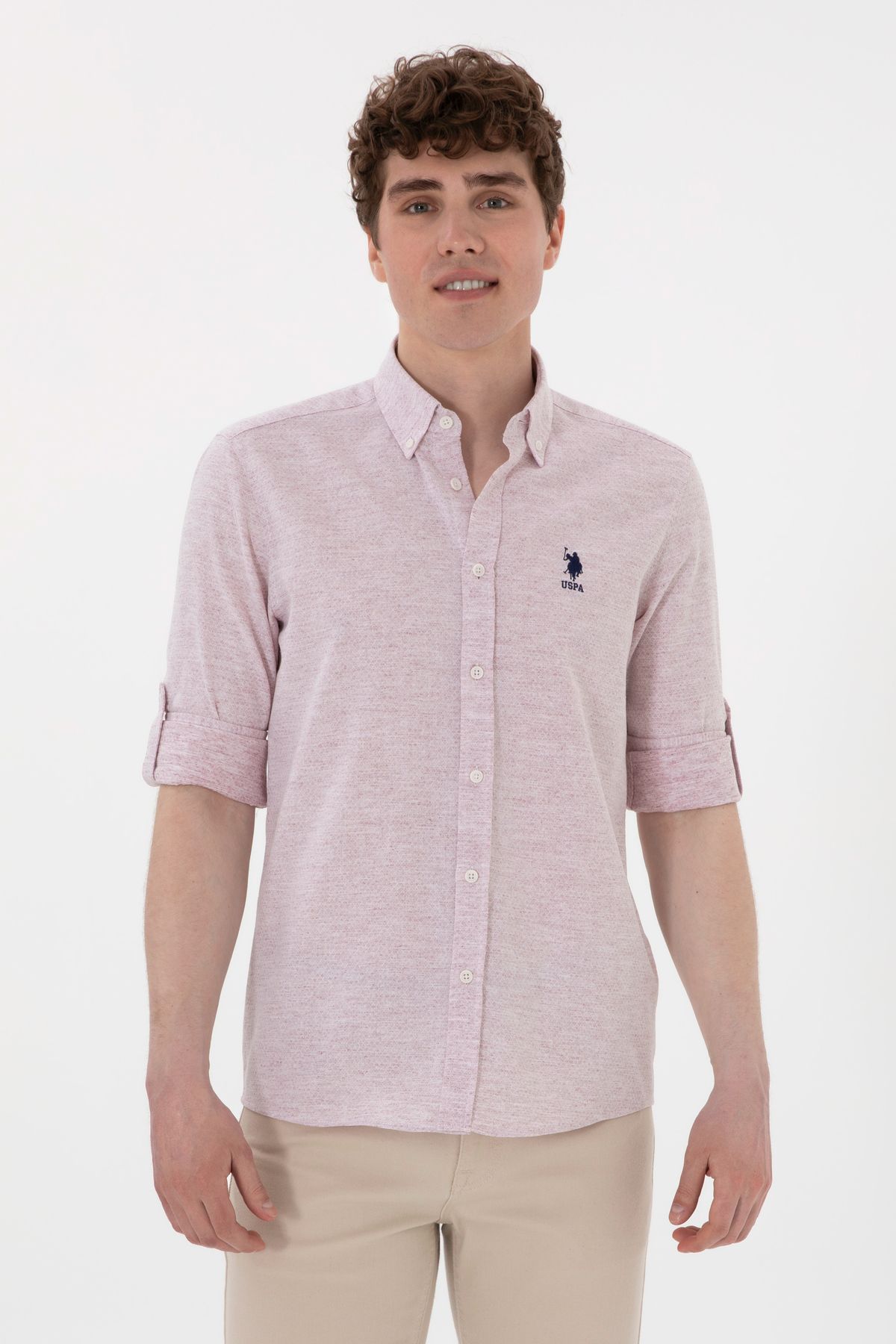 پیراهن آستین بلند مردانه گیلاسی 50299798-VR223 U.S. Polo Assn.