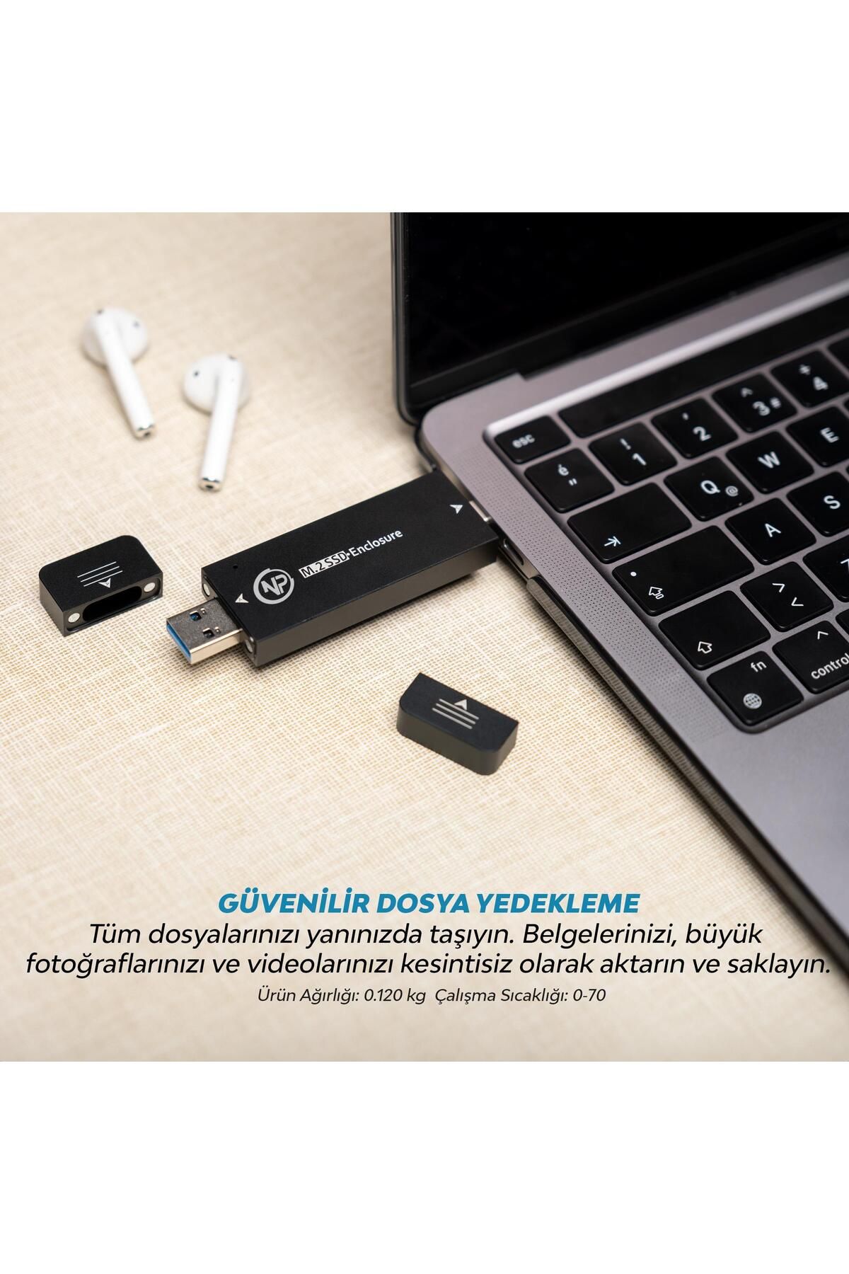 NPO-Dk01 Nvme M.2 256Gb Usb-A/Type-C Portable External Ssd - 900/1000Mb/S 4