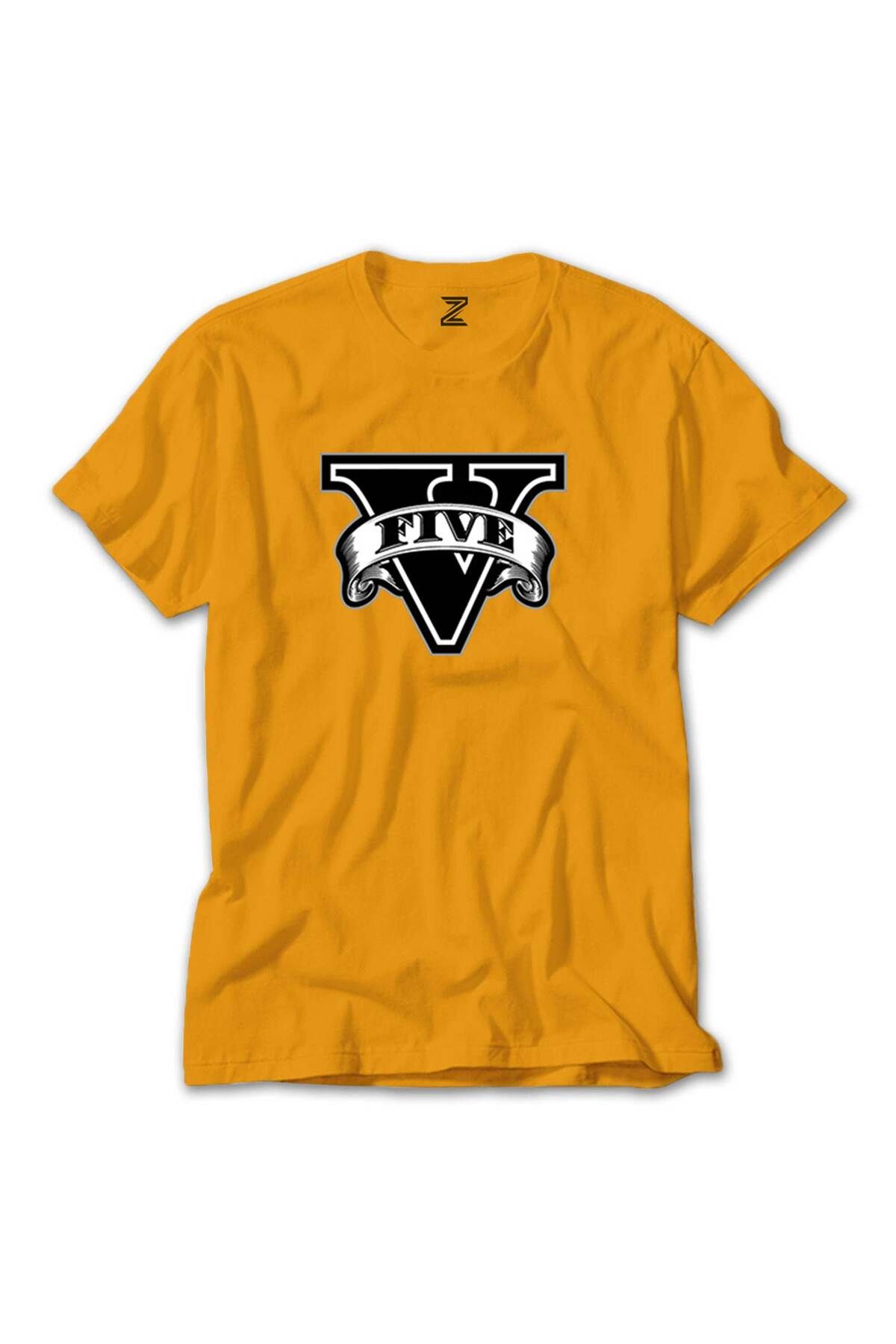 WAKHA GTA Five Black Logo Sarı Tişört
