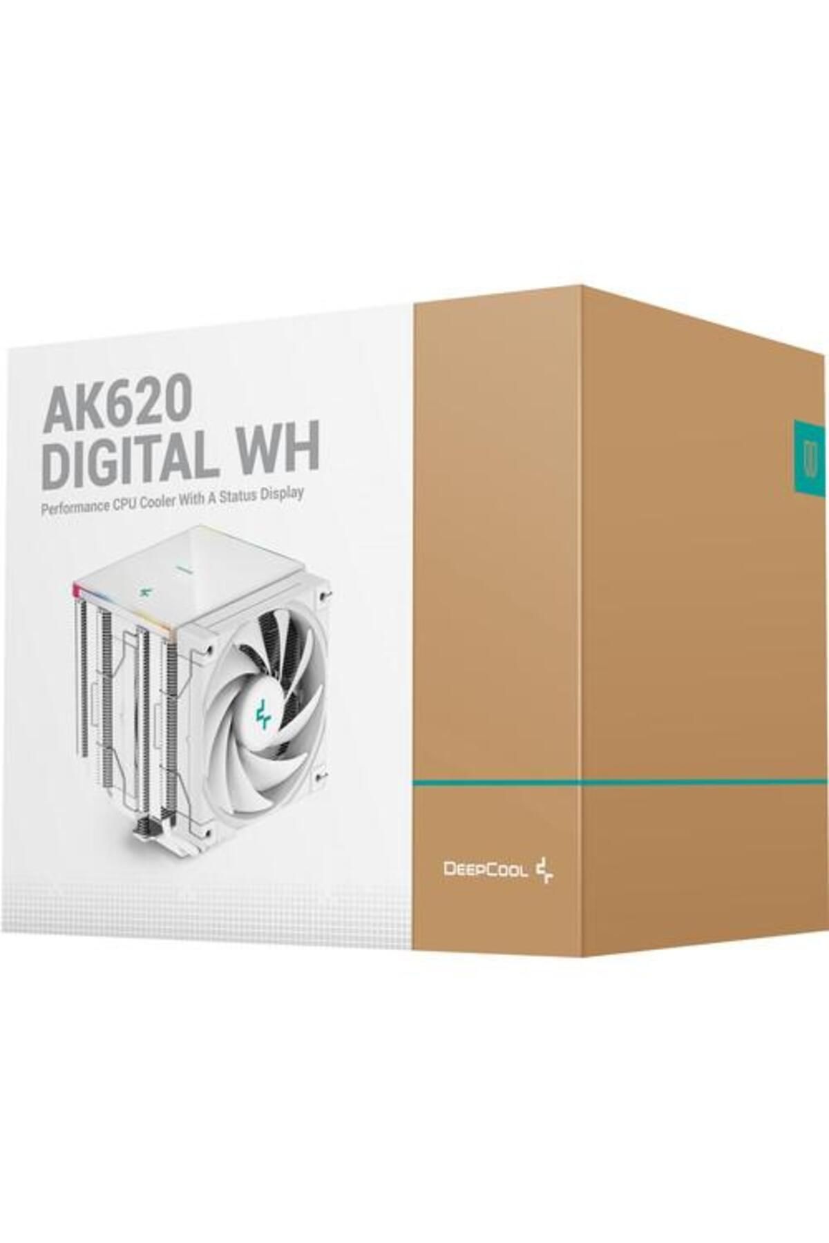Deep Cool-Deepcool AK620 Digital CPU cooler, aRGB lighting and display, 2x 120mm Fluid Dynamic Bearing 10
