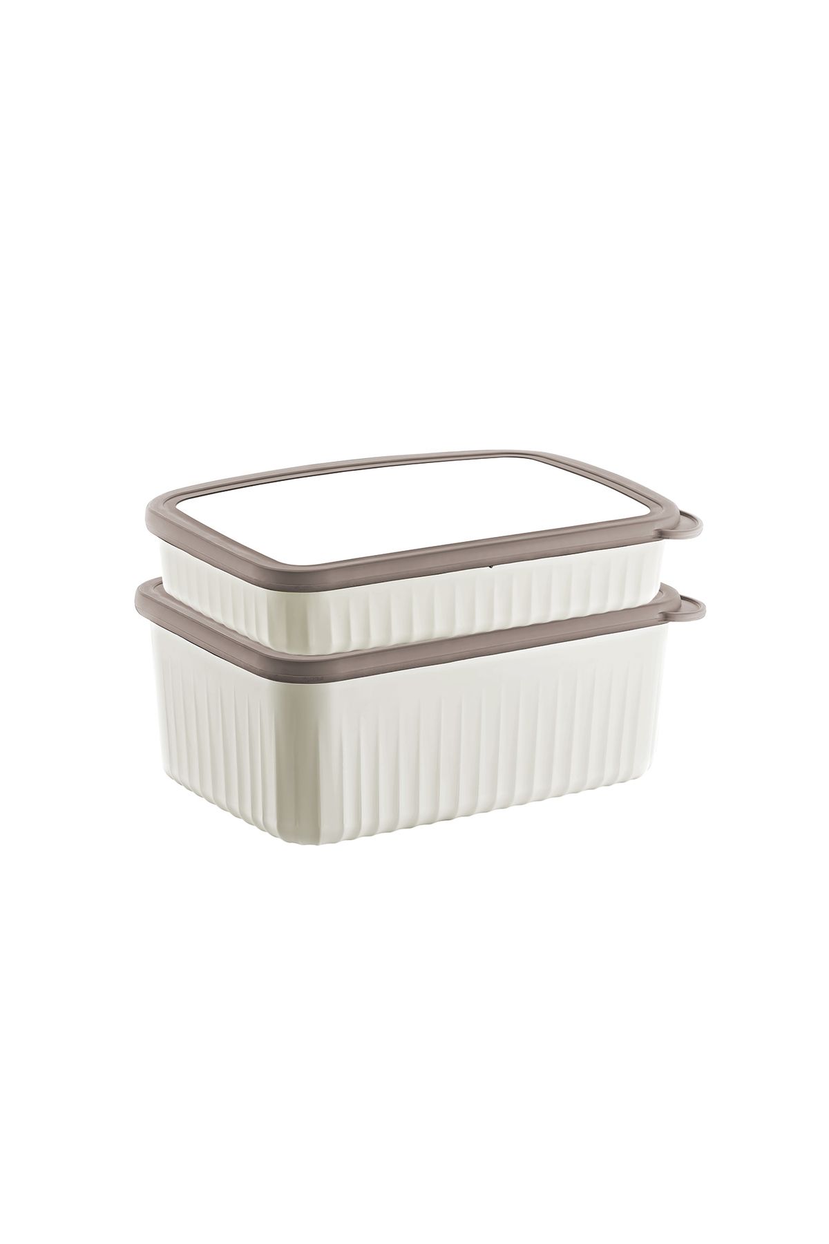 Madame Coco-Lucca Set of 3 Rectangular Storage Containers - Beige 6