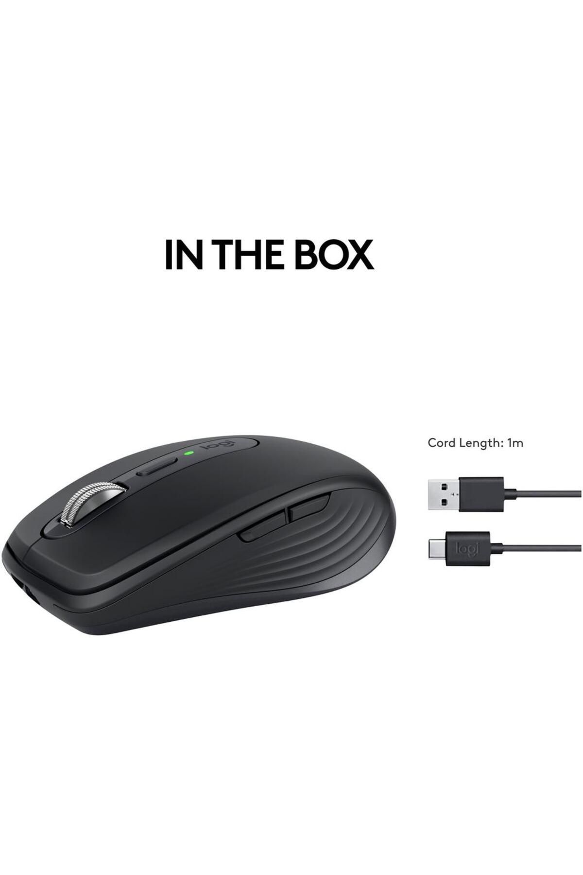 logitech-Mouse wireless Logitech MX Anywhere 3S, 2.4GHz&Bluetooth, Silent, Scroll MagSpeed, Multidevice 8