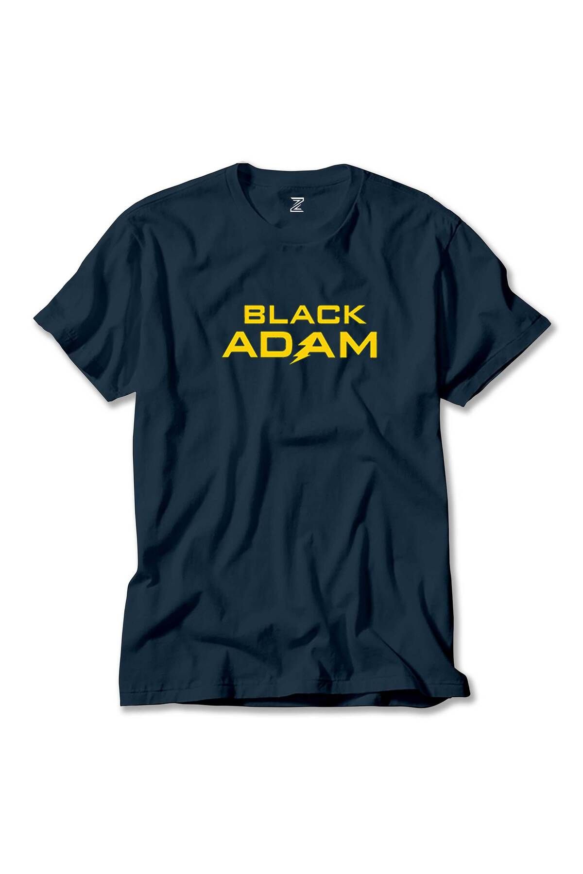 WAKHA Black Adam Yellow Text Lacivert Tişört