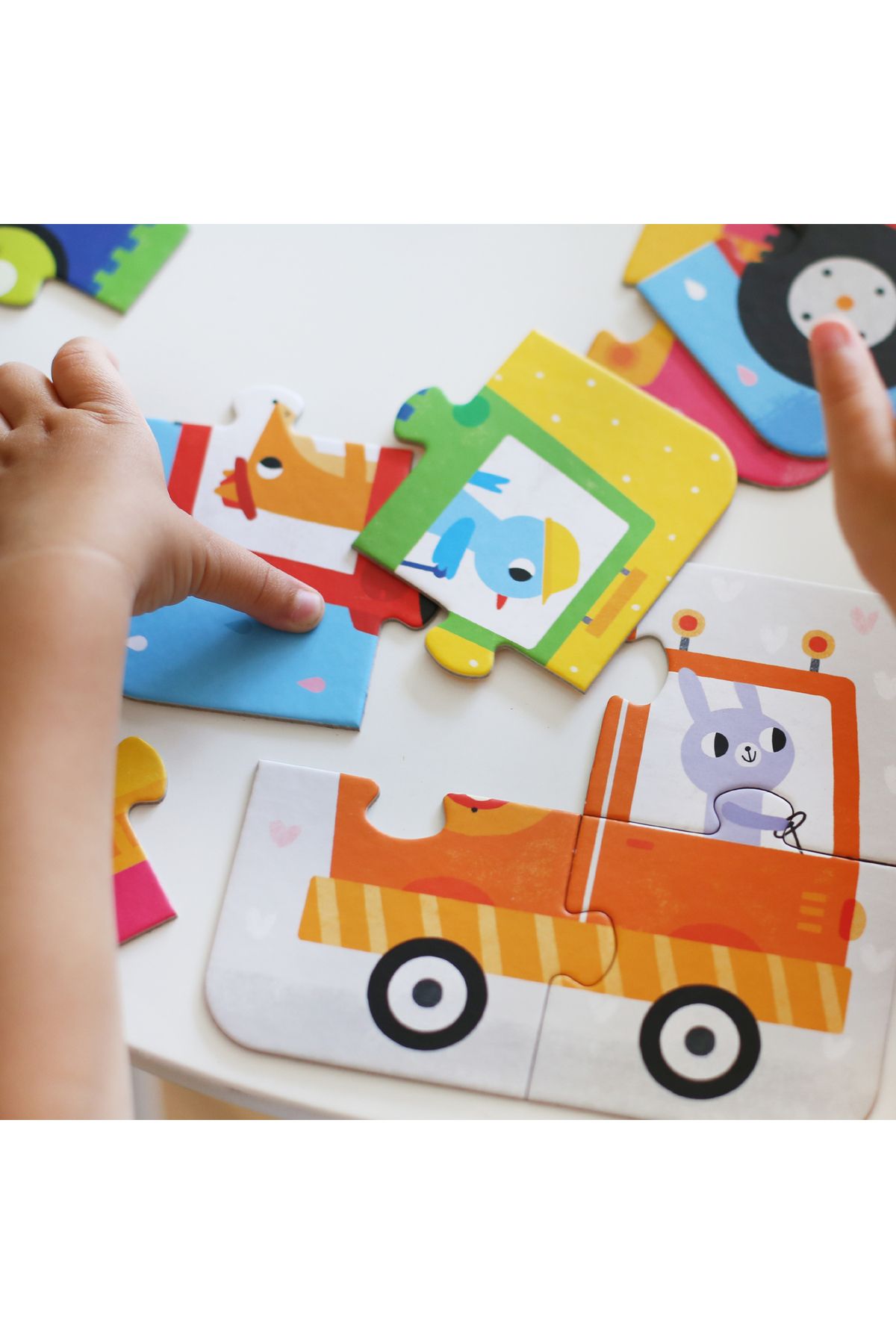 banana-Joc memorie tip puzzle Banana Panda, On the Go Puzzle Vehicles, 5 puzzle-uri cu 4 piese 5