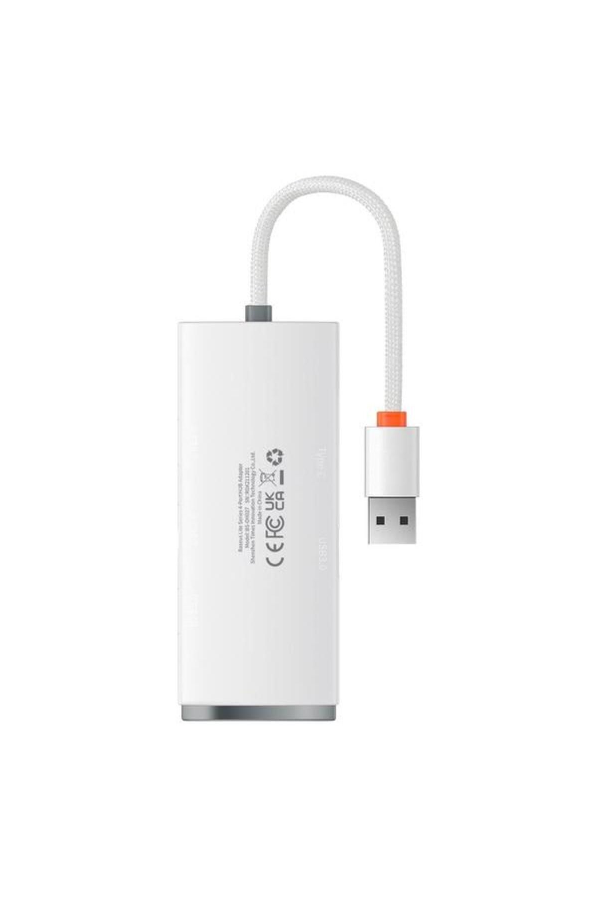 Baseus-Hub USB Baseus Lite WKQX030002, 4 porturi USB 3.2, 0.25m (Alb) 5