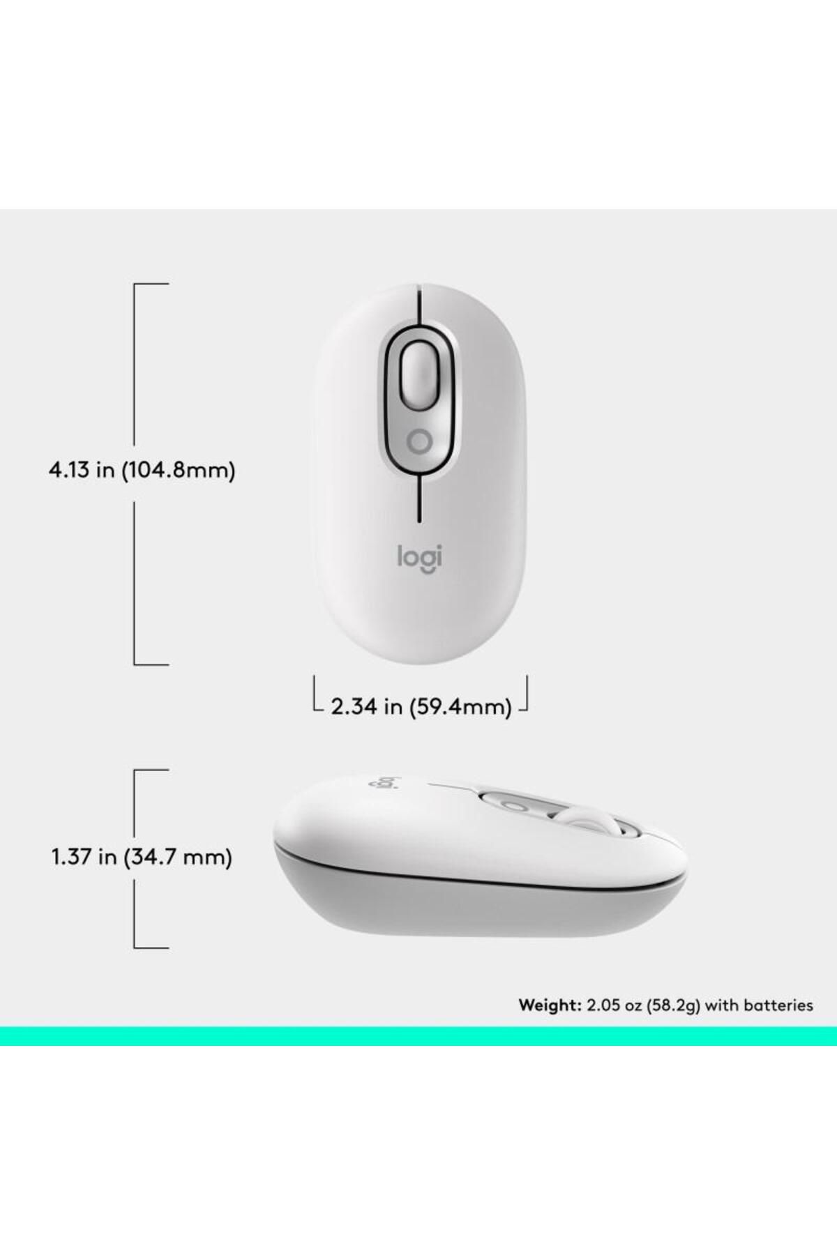 logitech-Mouse Wireless Logitech POP, Bluetooth, 4000 DPI (Alb) 6