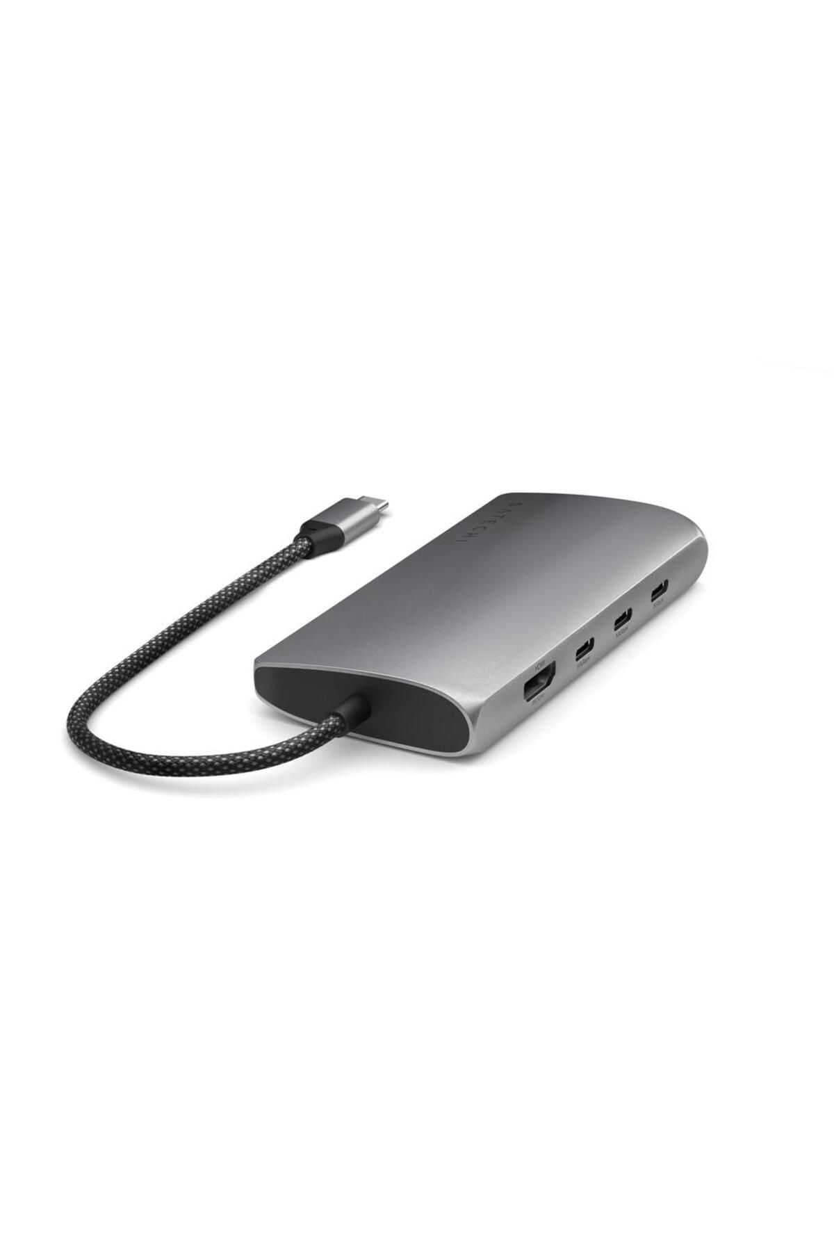 Satechi-HUB USB Multiport Satechi ST-P8KEM, USB-C PD 100 W, 5x USB Type-C, HDMI 8K, Ethernet V3 (Gri) 4