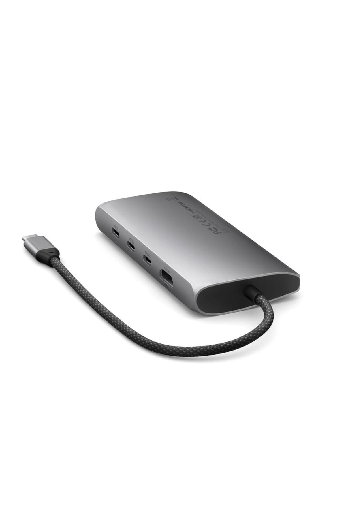 Satechi-HUB USB Multiport Satechi ST-P8KEM, USB-C PD 100 W, 5x USB Type-C, HDMI 8K, Ethernet V3 (Gri) 2