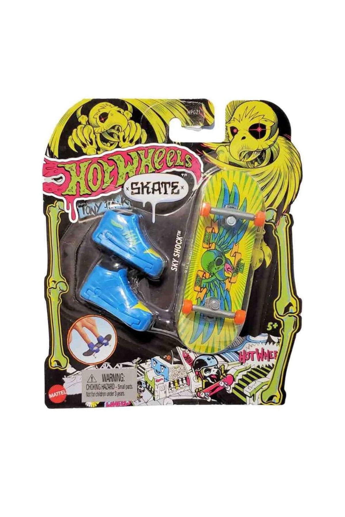 HOT WHEELS Skate Neon Temalı Parmak Kaykay ve Ayakkabı Paketleri HPG21-HPG24