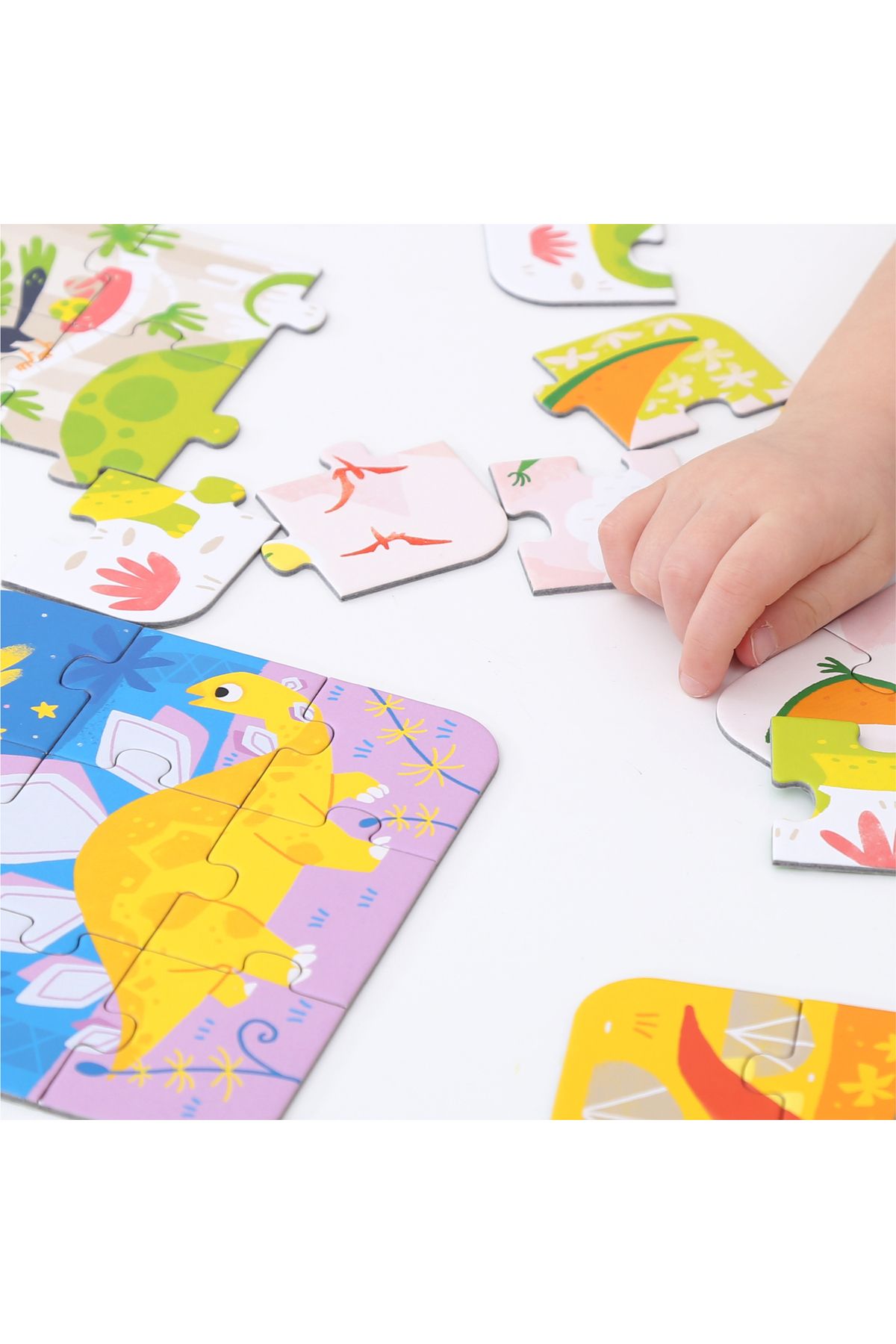 banana-Joc memorie tip puzzle Banana Panda, On the Go Puzzle Dinosauri, 5 puzzle-uri 9 piese 5
