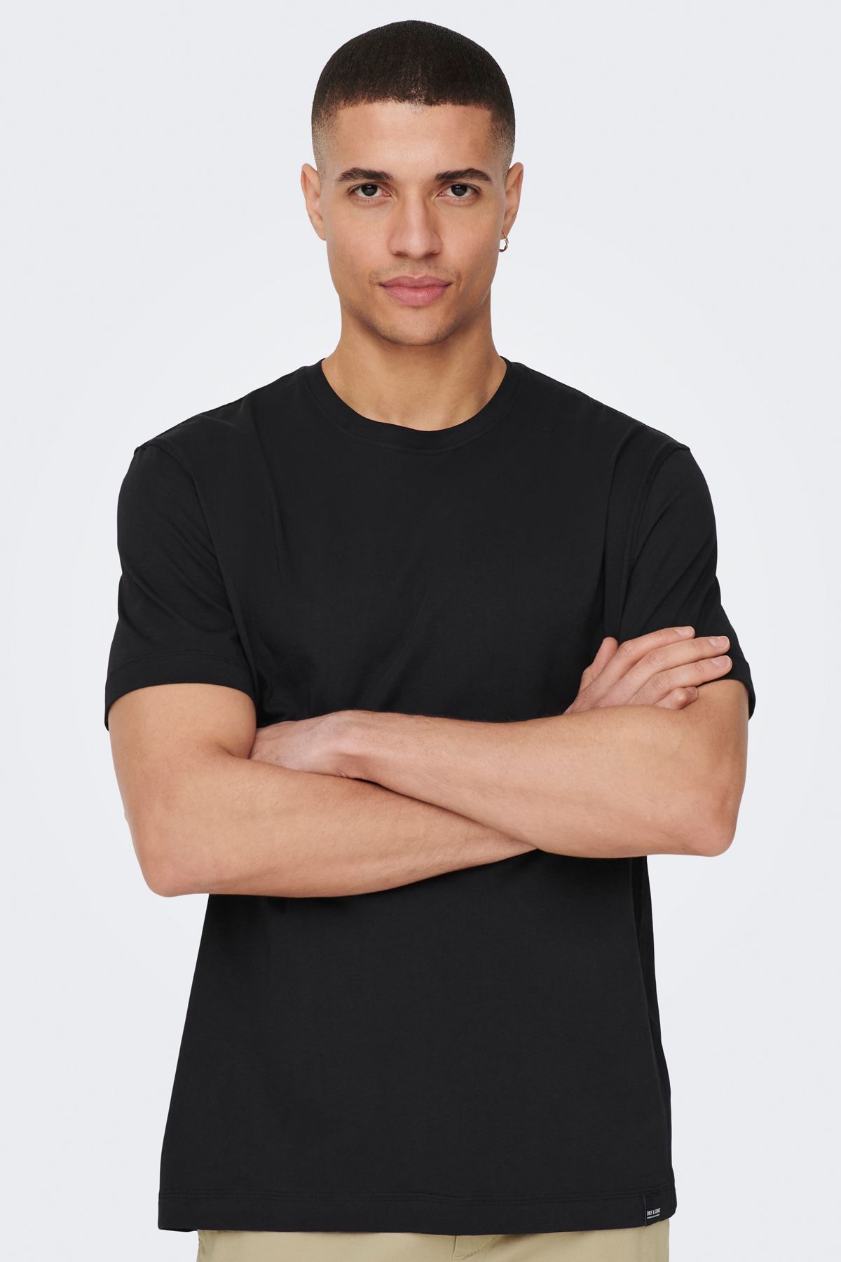 Only & Sons-Onsmax Life Ss Stitch Tee Noos Men's Black T-Shirt - 22025208 6