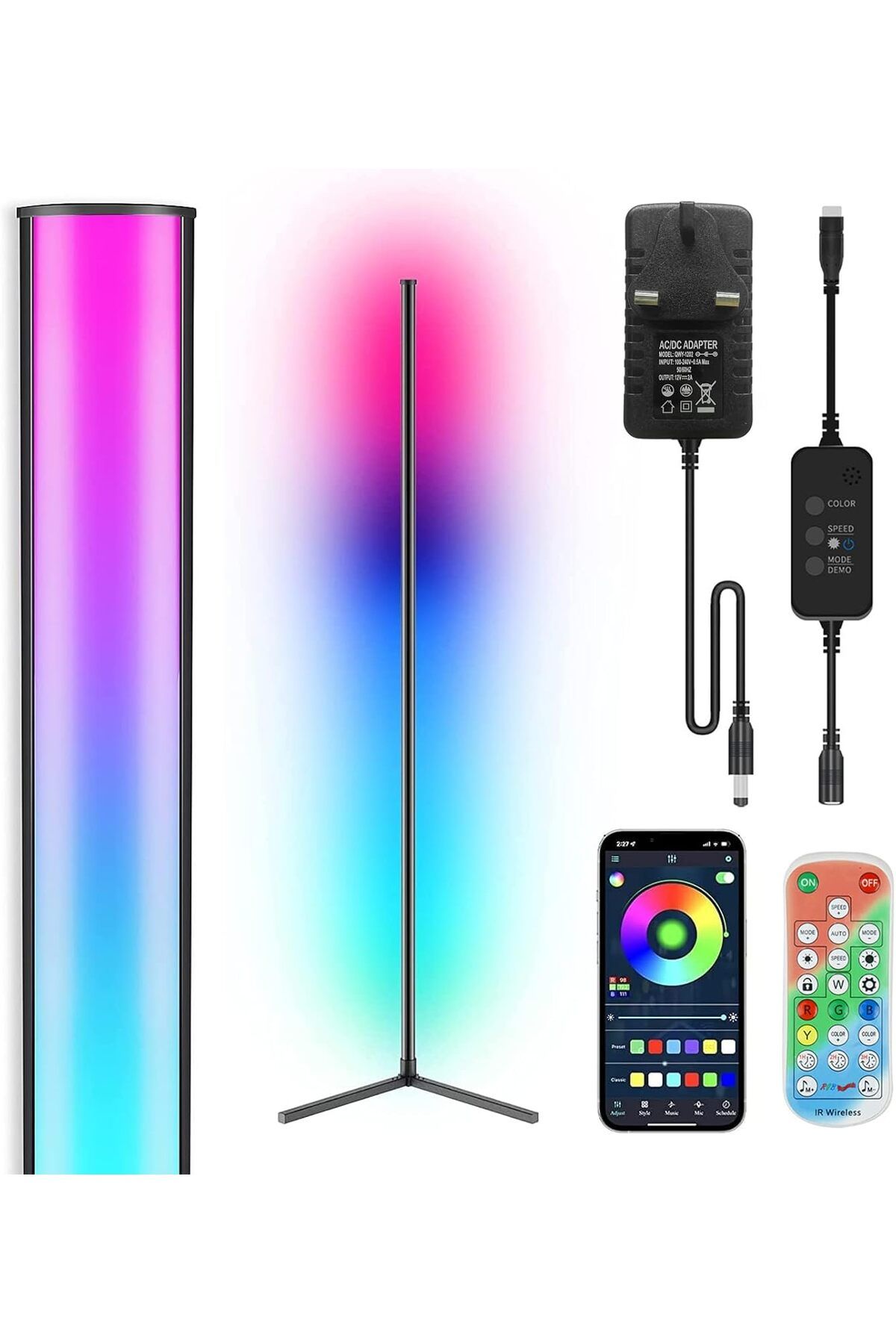 COOYA-RGB Smart Remote Control Floor Lamp, LED Color Changing, With Music Sync & Blutooth APP Control 5