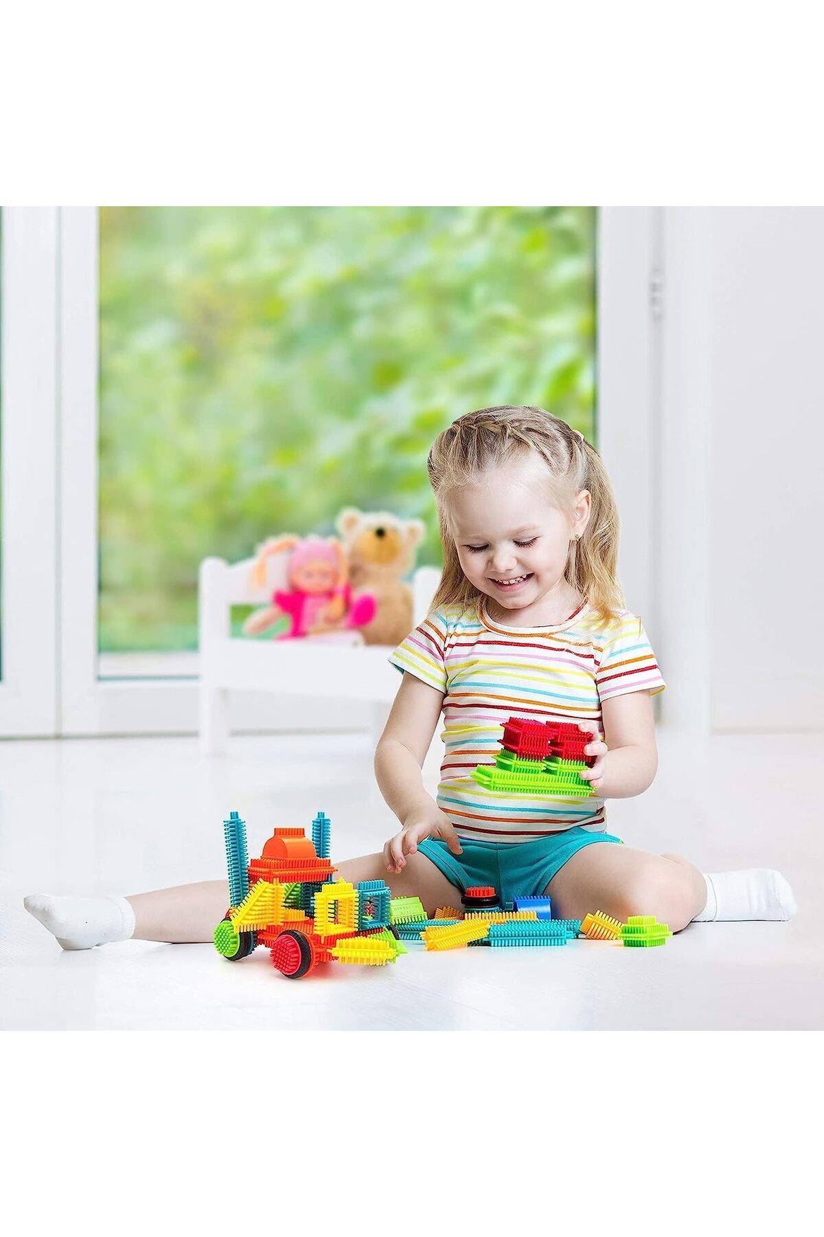 ست اسباب‌بازی بلوک‌های ساختمانی سه‌بعدی به شکل برس، اسباب‌بازی آموزشی قابل‌چیدمان برای پیش‌دبستانی‌ها، هدیه برای کودکان