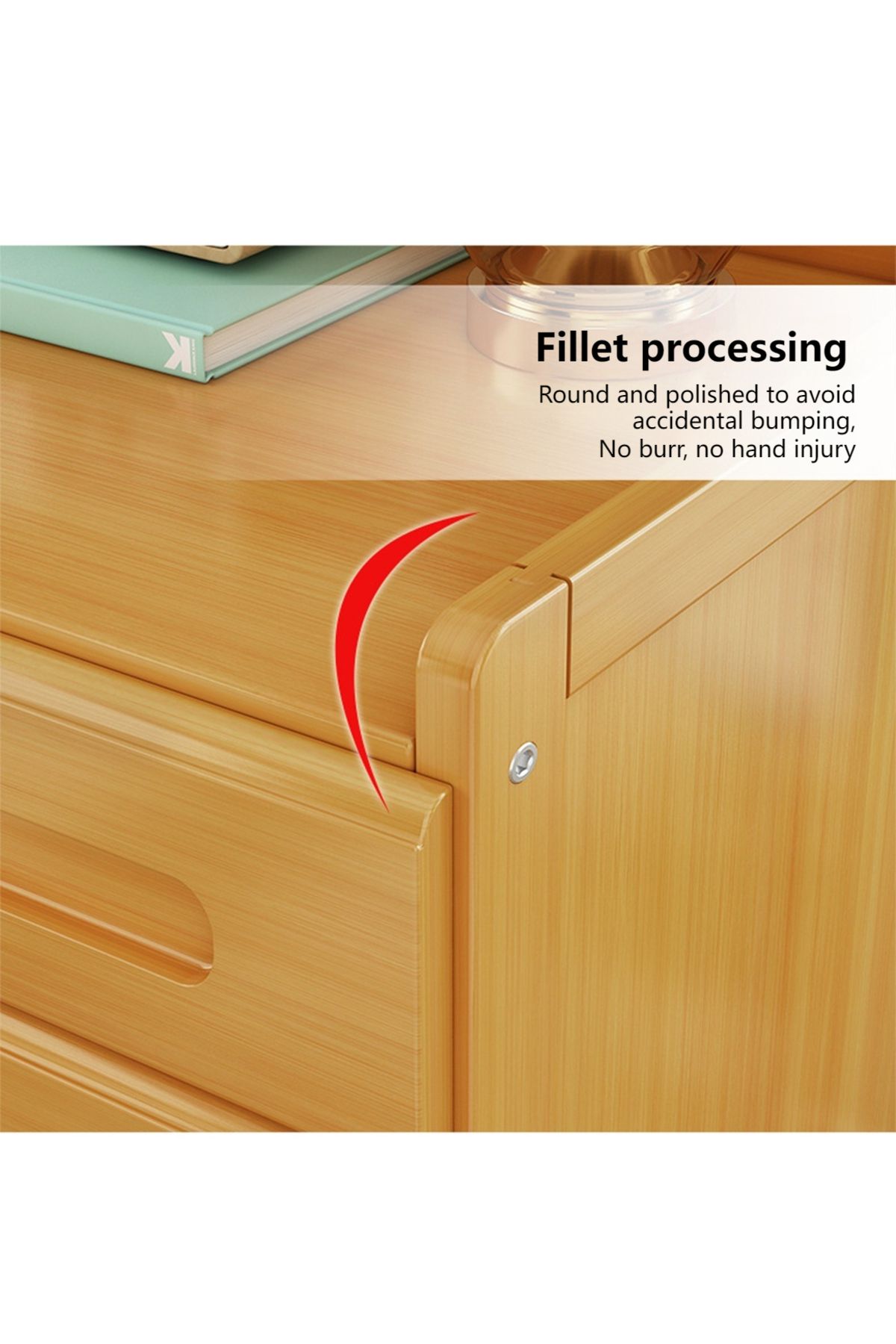 sharpdo-Bamboo Bedside Table with 1 Drawer and 2 Open Shelves, Coffee Table with Storage Function 5