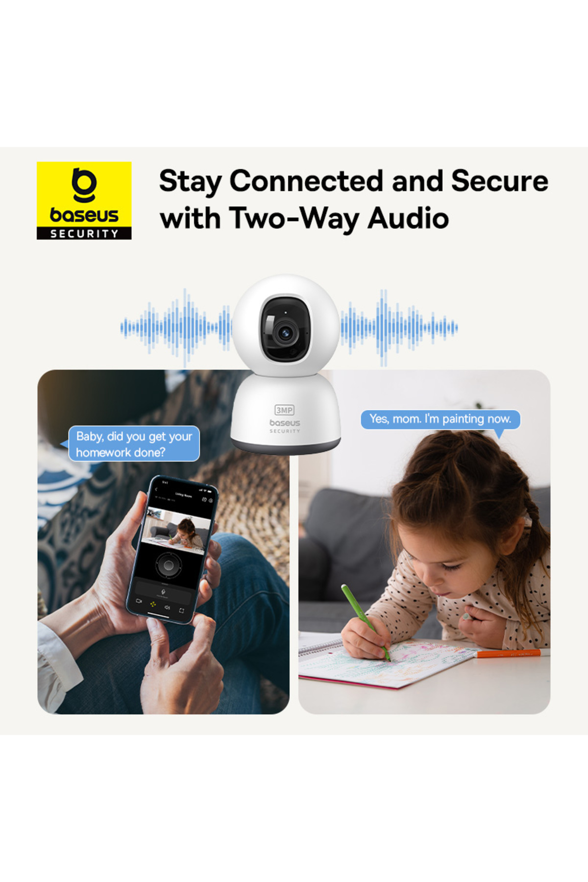 Baseus-Security P1 Lite 3mp Wi-fi Indoor Camera, Ai Detection, 360 Pan, 90 Tilt, Night Vision 7