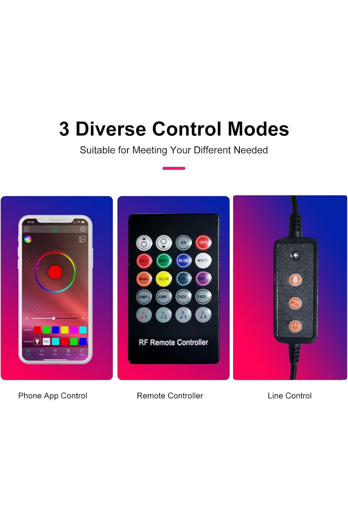 COOYA-Corner Floor Lamp, Connected LEDs RGB, with Controlller, 3 Controlling Modes, Timing Timer 7