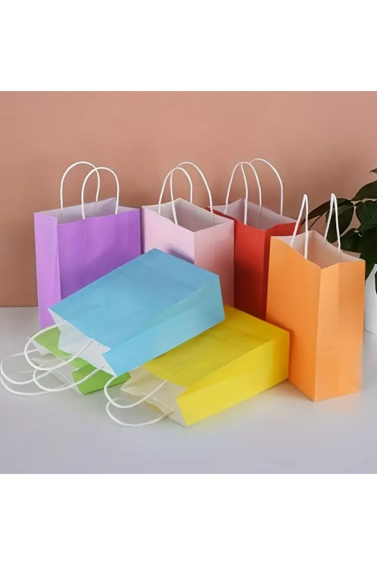 OZN AKSESUAR 12 Adet Renkli kulplu parti çantası,hediye torbası, doğum günü, düğün, bebek partisi, Noel için fotoğrafı 2 (önizleme)