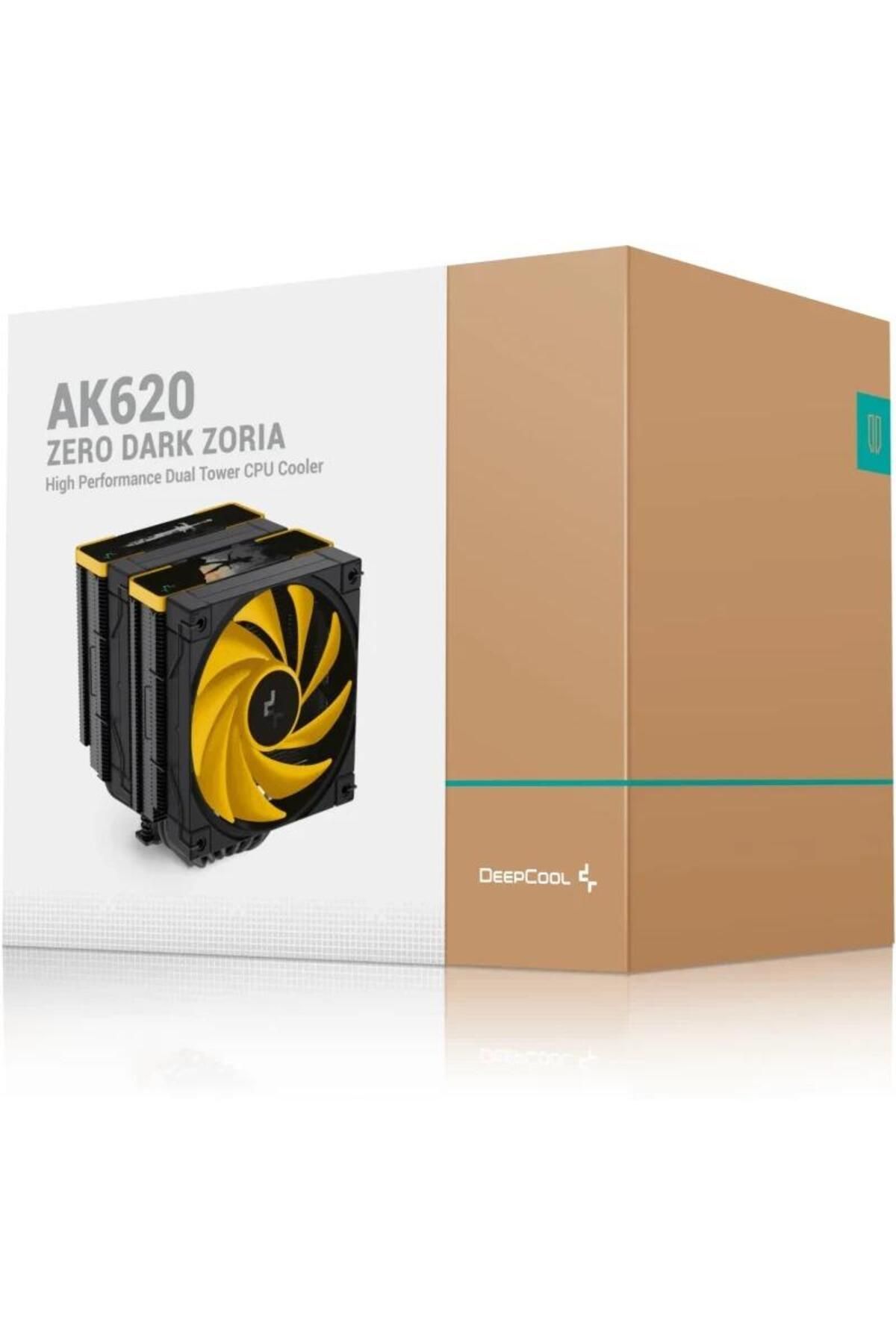 Deep Cool-Cooler CPU DeepCool AK620 Zero Dark Zoria, 2x120 mm, 1850 rpm, PWM (Negru/Auriu) 8