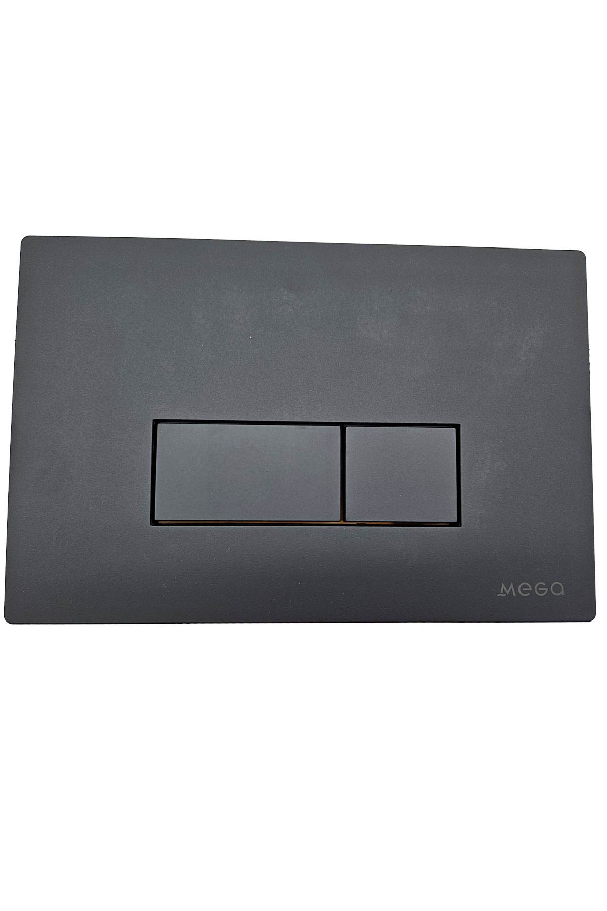 MEGA-Concealed WC cistern for masonry walls, with black flush plate included 4