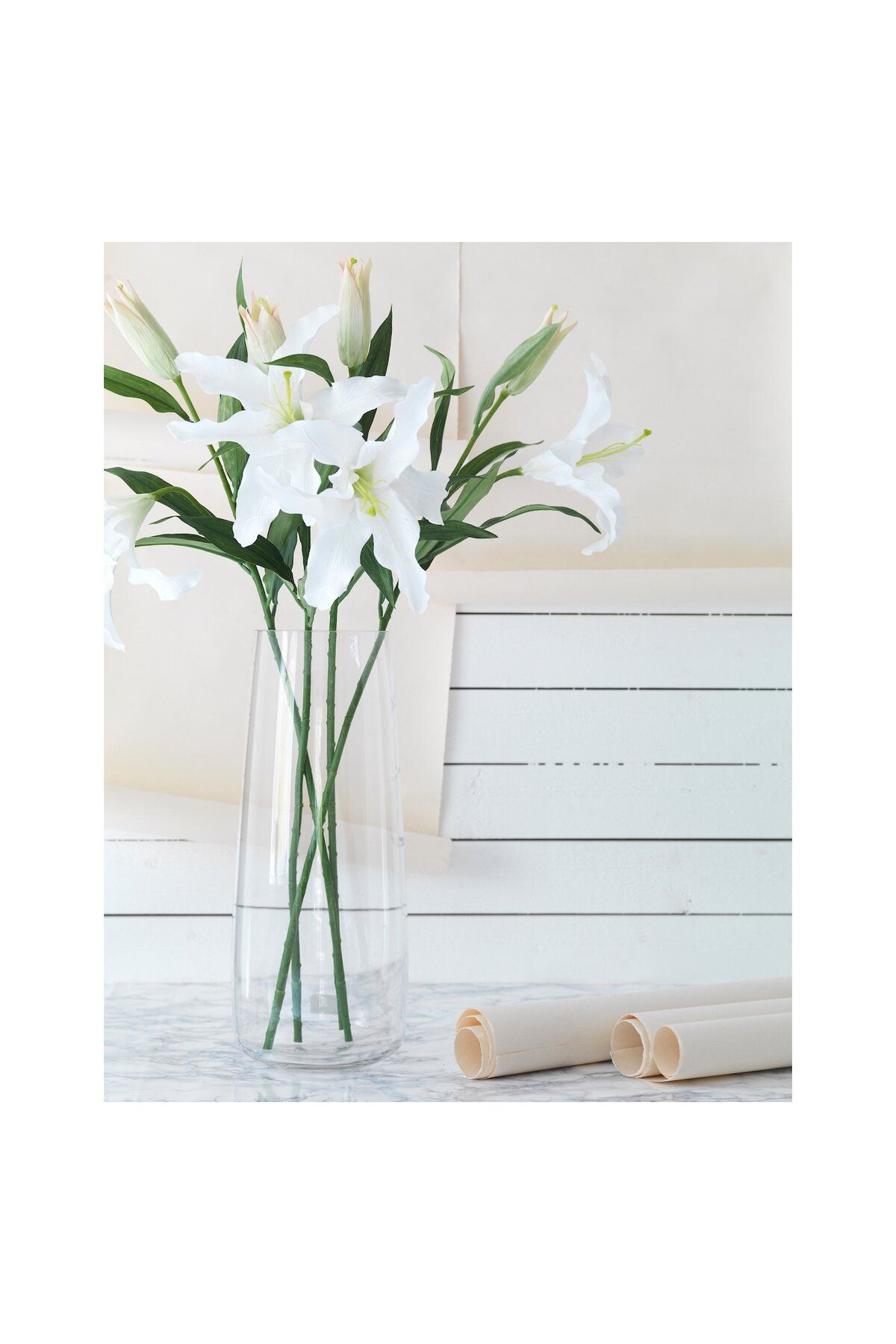 IKEA-SMYCKA Artificial Lily Flower White, 85 cm | IKEA | Realistic & Bendable Stem 2