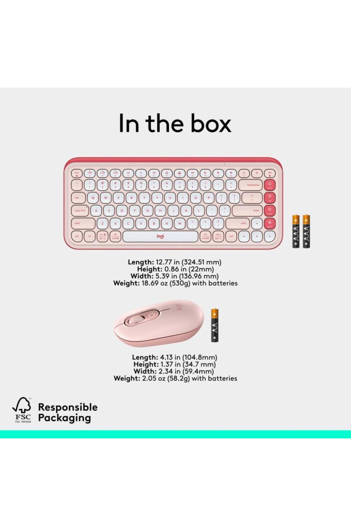 logitech-Kit tastatura si mouse Logitech Pop Icon Combo, Bluetooth, Layout US (Roz) 6