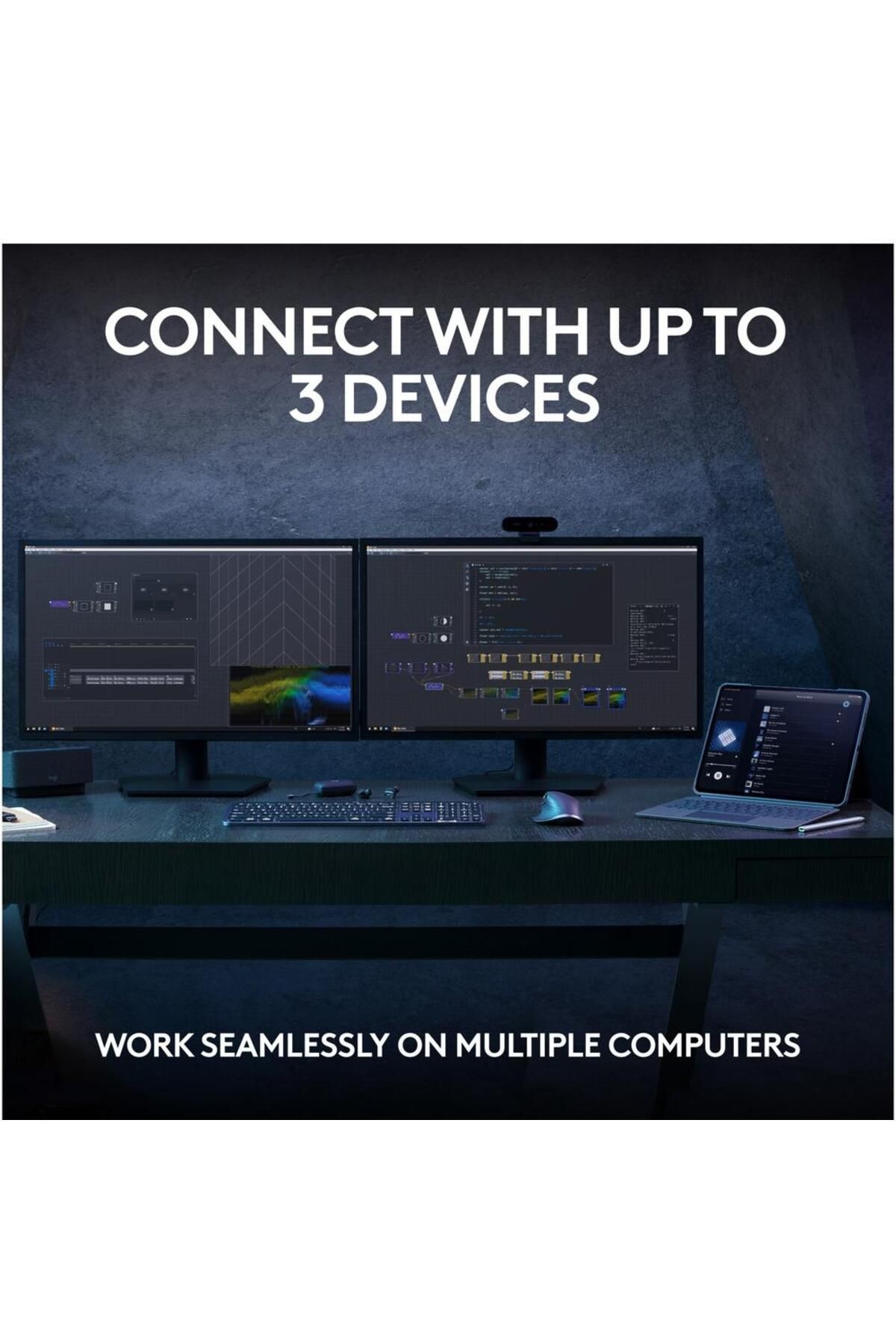 logitech-Tastatura wireless Logitech MX Keys S, Iluminare, 2.4GHz&Bluetooth,USB-C, US INTL layout (Gri) 3