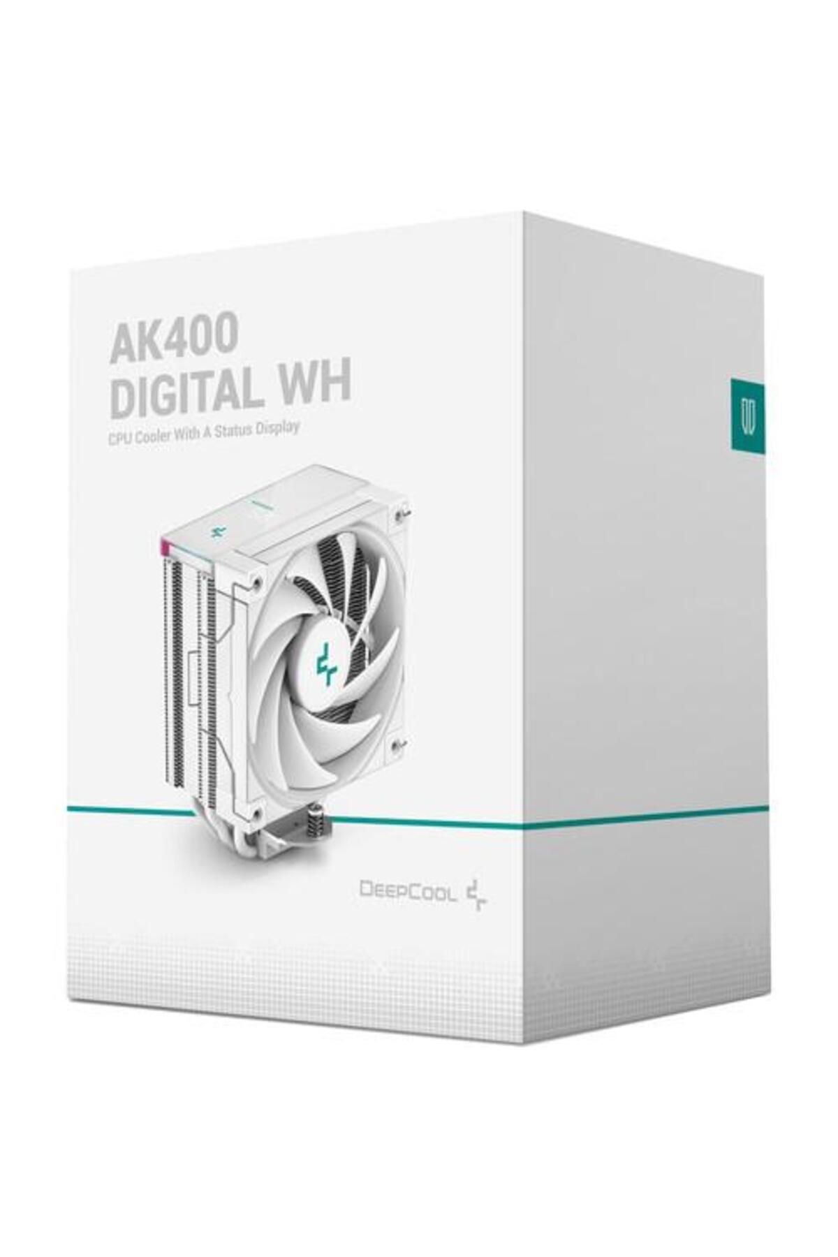 Deep Cool-Deepcool AK400 Digital CPU Cooler, aRGB lighting and LED display, 68.99 CFM (White) 10
