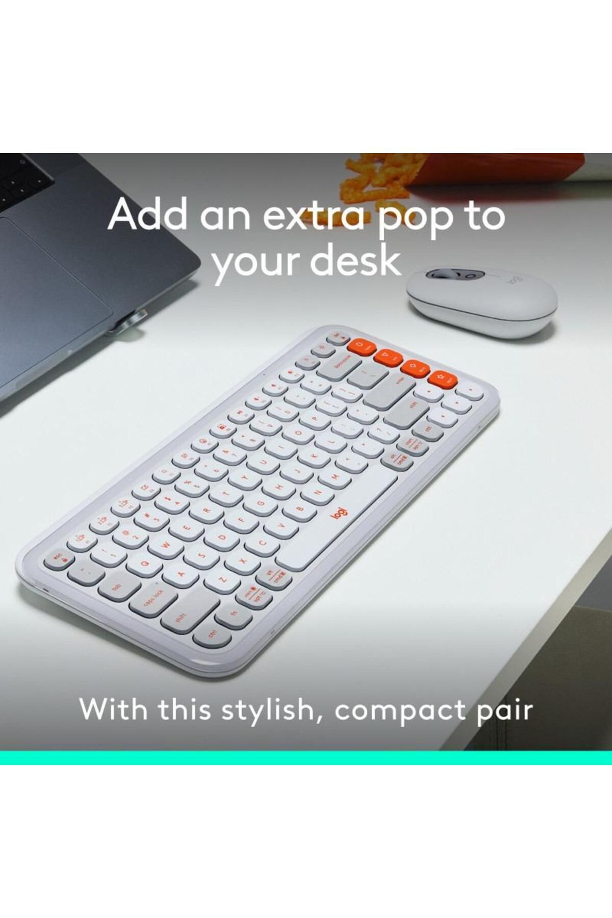 logitech-Kit tastatura si mouse Logitech Pop Icon Combo, Bluetooth, Layout US (Alb) 2