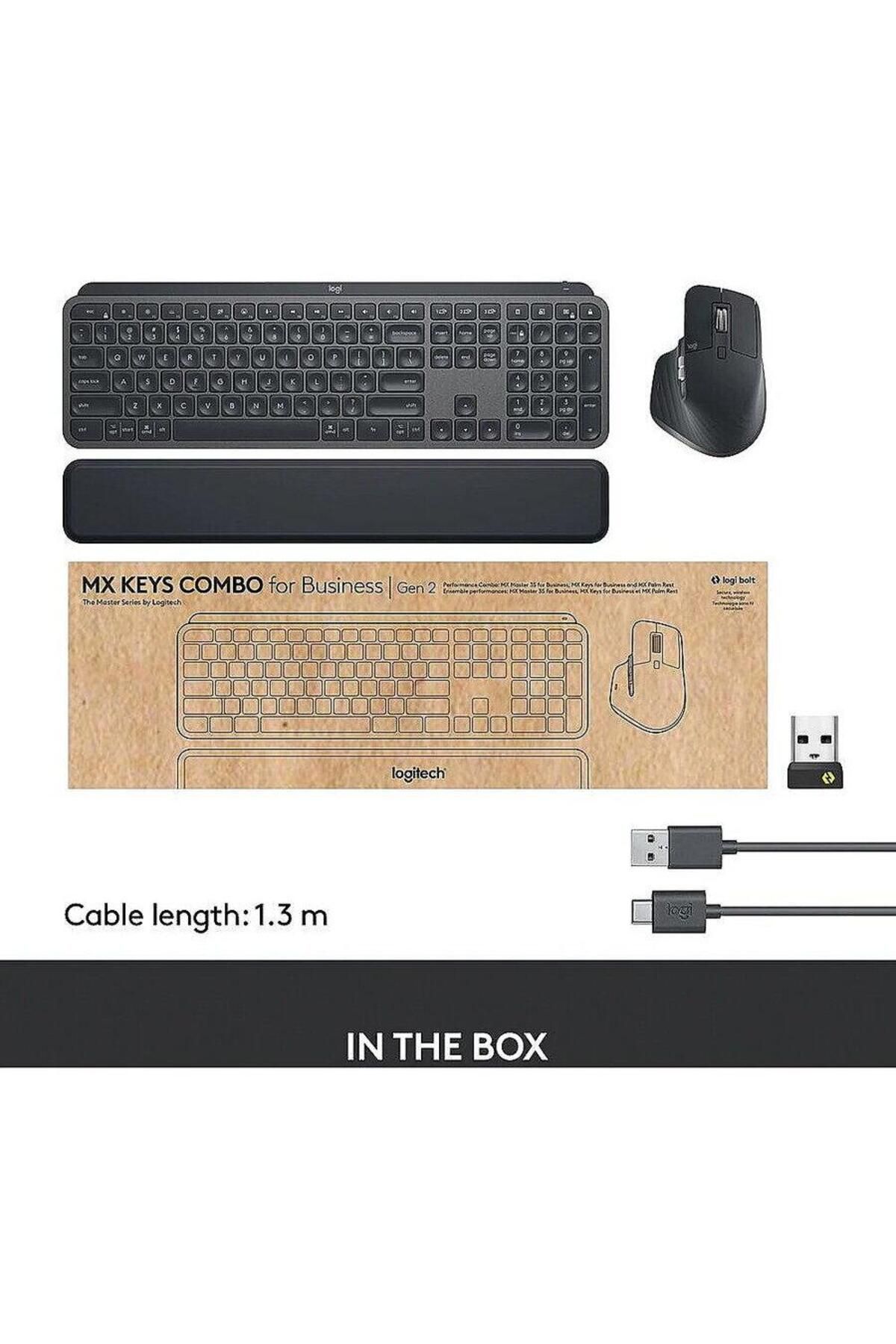 logitech-Kit Tastatura + Mouse Wireless Logitech MX Keys Combo for Business Gen 2 Graphite (Negru) 2