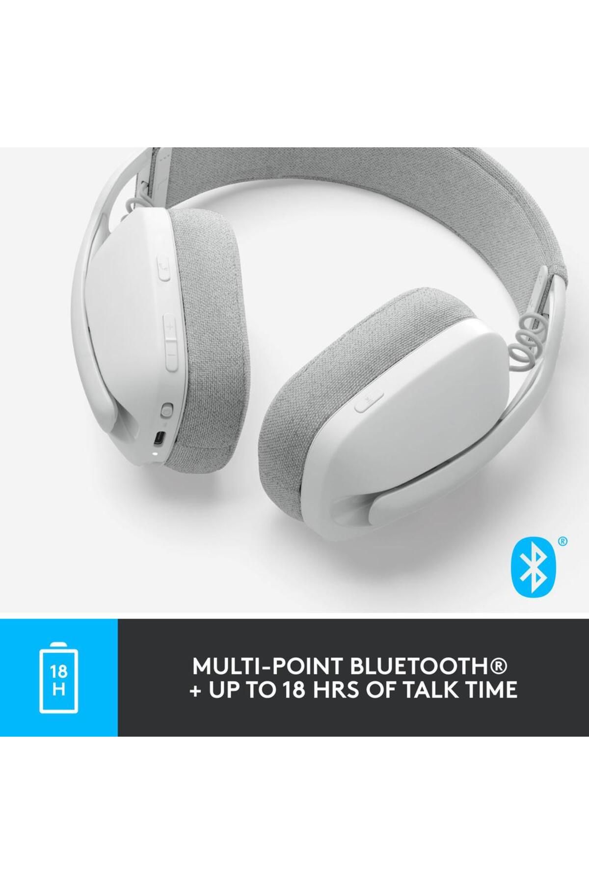 logitech-Casca Office/Call Center Logitech Zone Vibe 100, Microfon, Bluetooth 5.2, Noise-canceling (Alb) 10