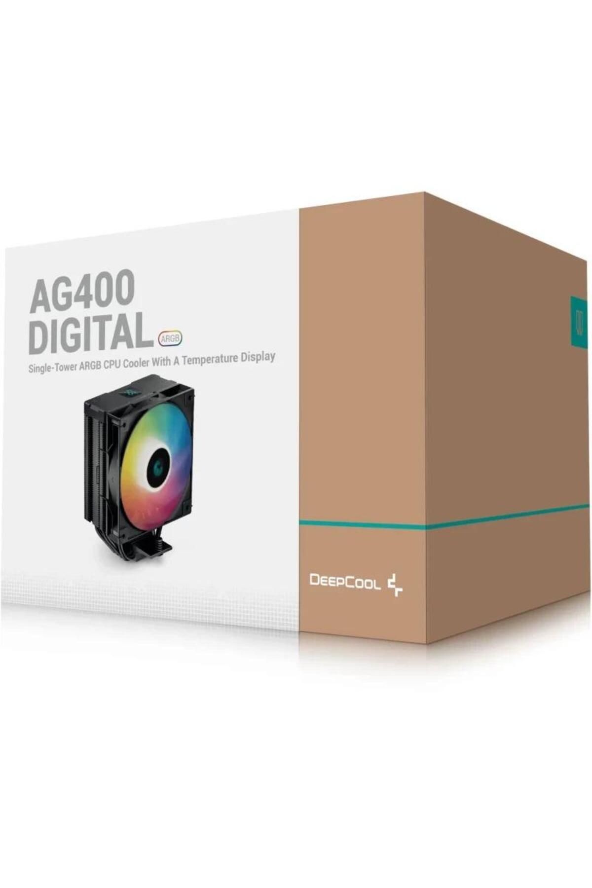 Deep Cool-CPU cooler DeepCool AG400 Digital ARGB, ARGB lighting and Display, 1x120 mm, 2100 rpm, PWM (Black) 6