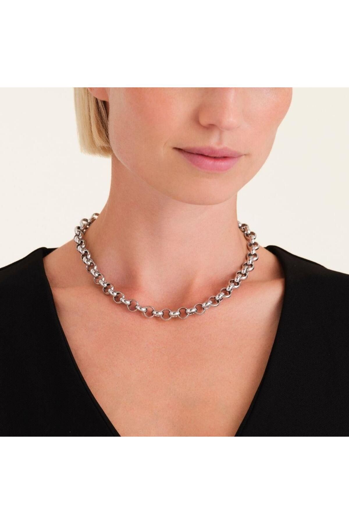Rosefield-Jncns.J895 Silver Color Steel Necklace 3