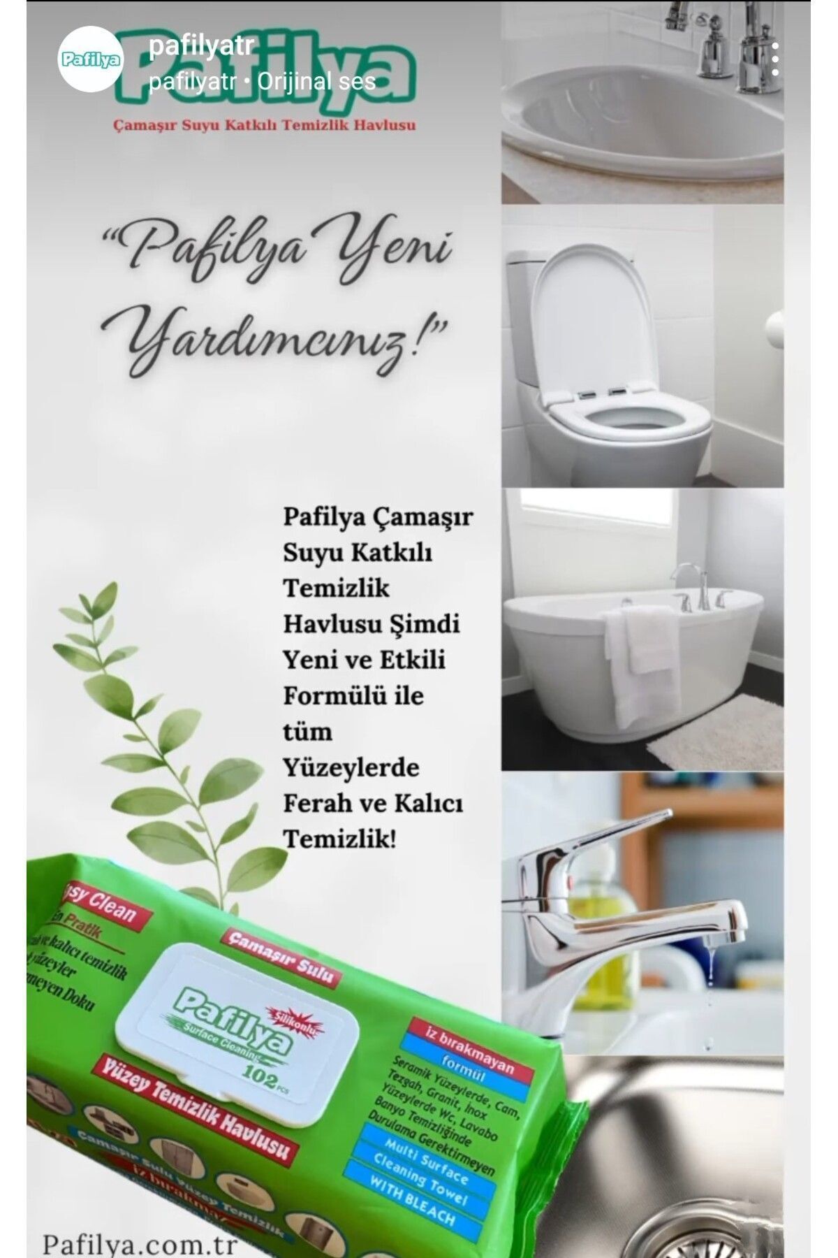 Pafilya Yüzey Tem. Havlusu 102'li Çamaşır Sulu