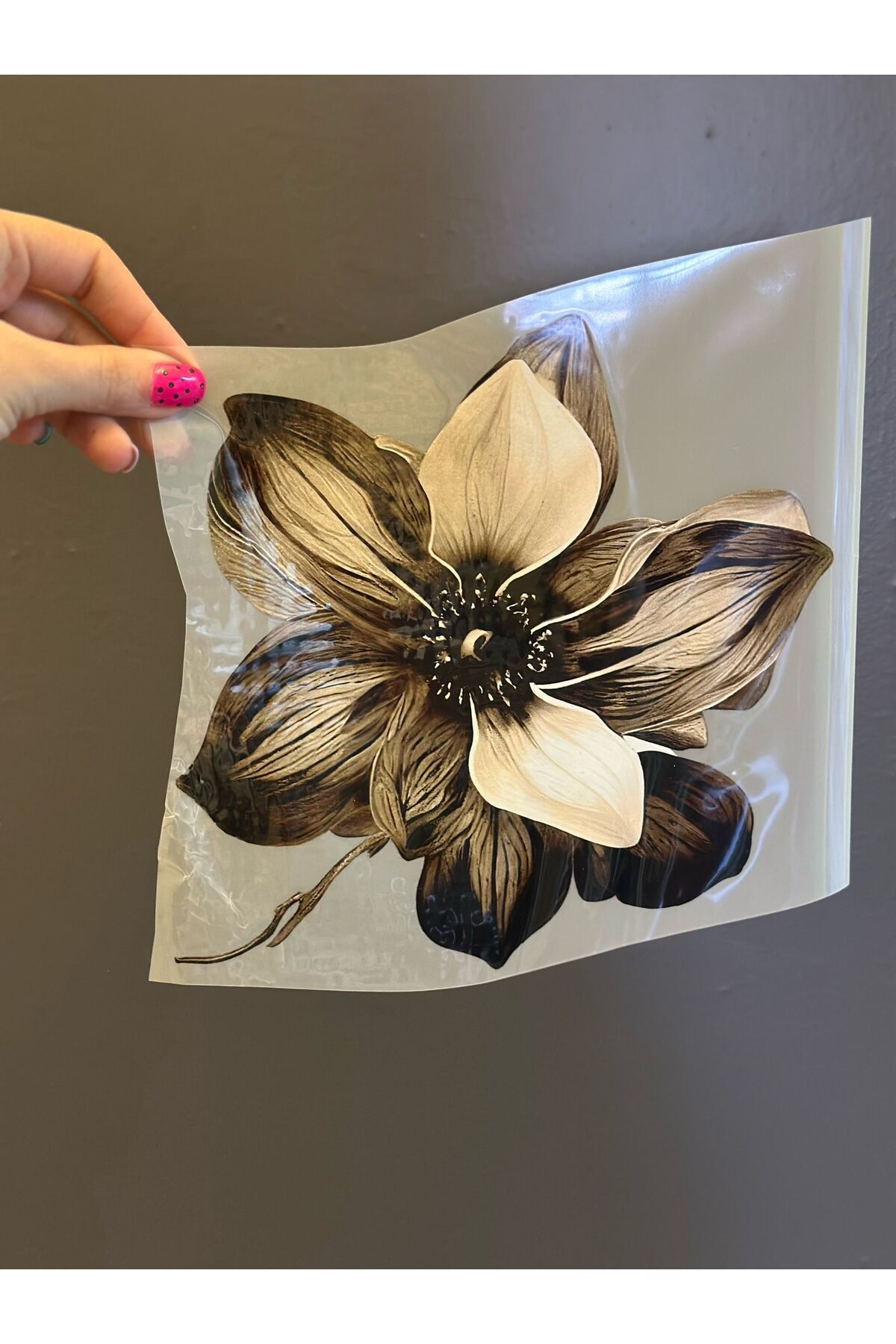 Gönülden Tasarım 23 CM ÜTÜ İLE YAPIŞAN TRANSFER BASKI ÇİÇEK ARMA