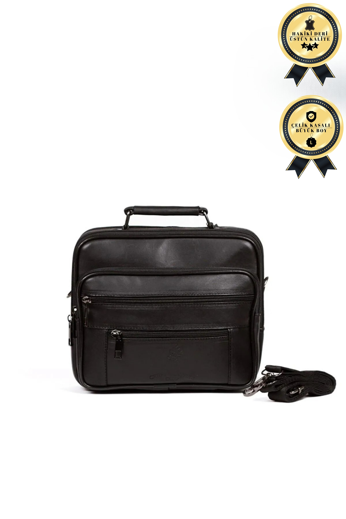 CERFF LEATHER CLUP Omuz Askısılı Erkek Deri Kasalı Çanta(BÜYÜK) 24*20 Cm)