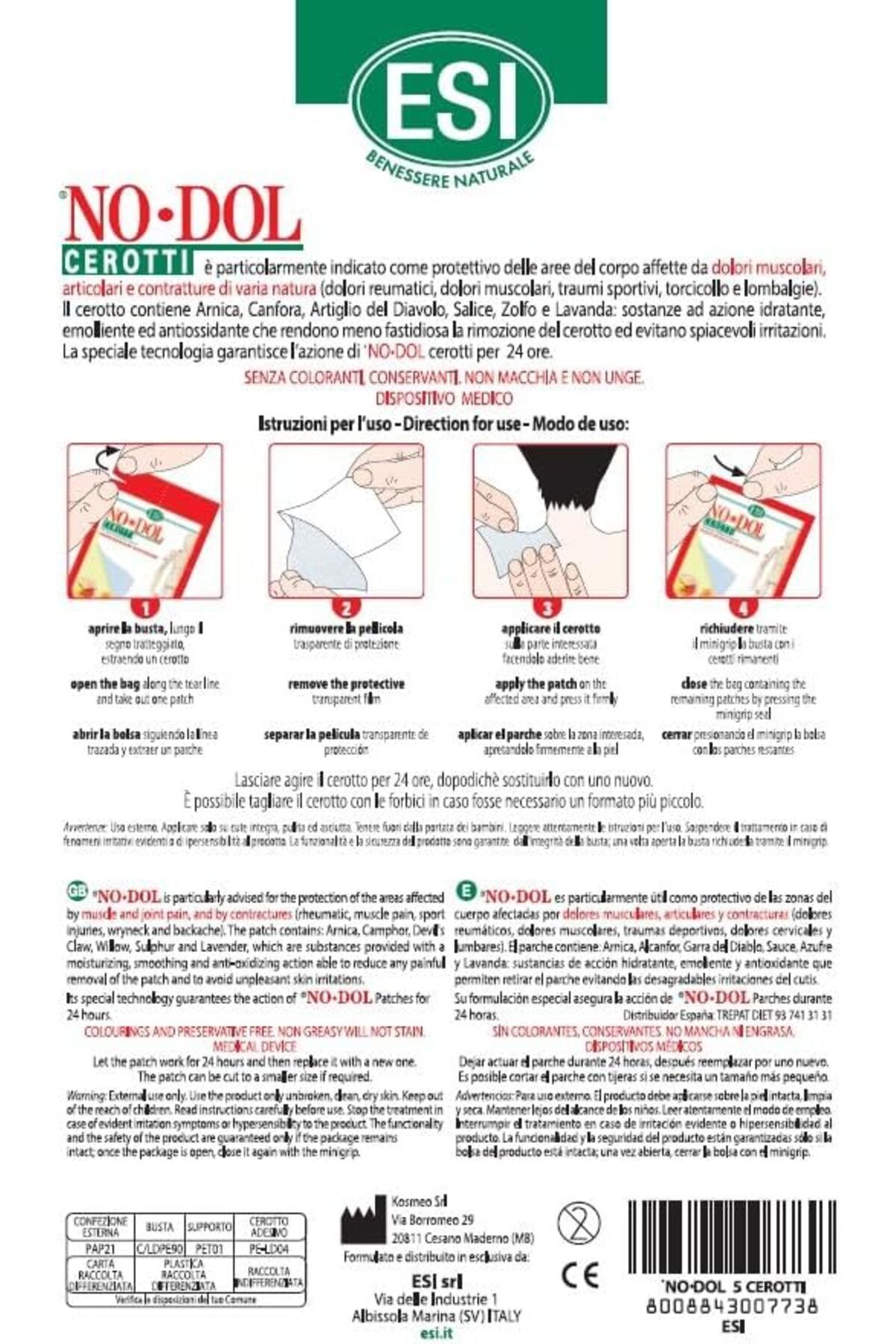nodol-Esi Patches | Recommended In Case of Muscle & Articular Pains | 5 Patches 3