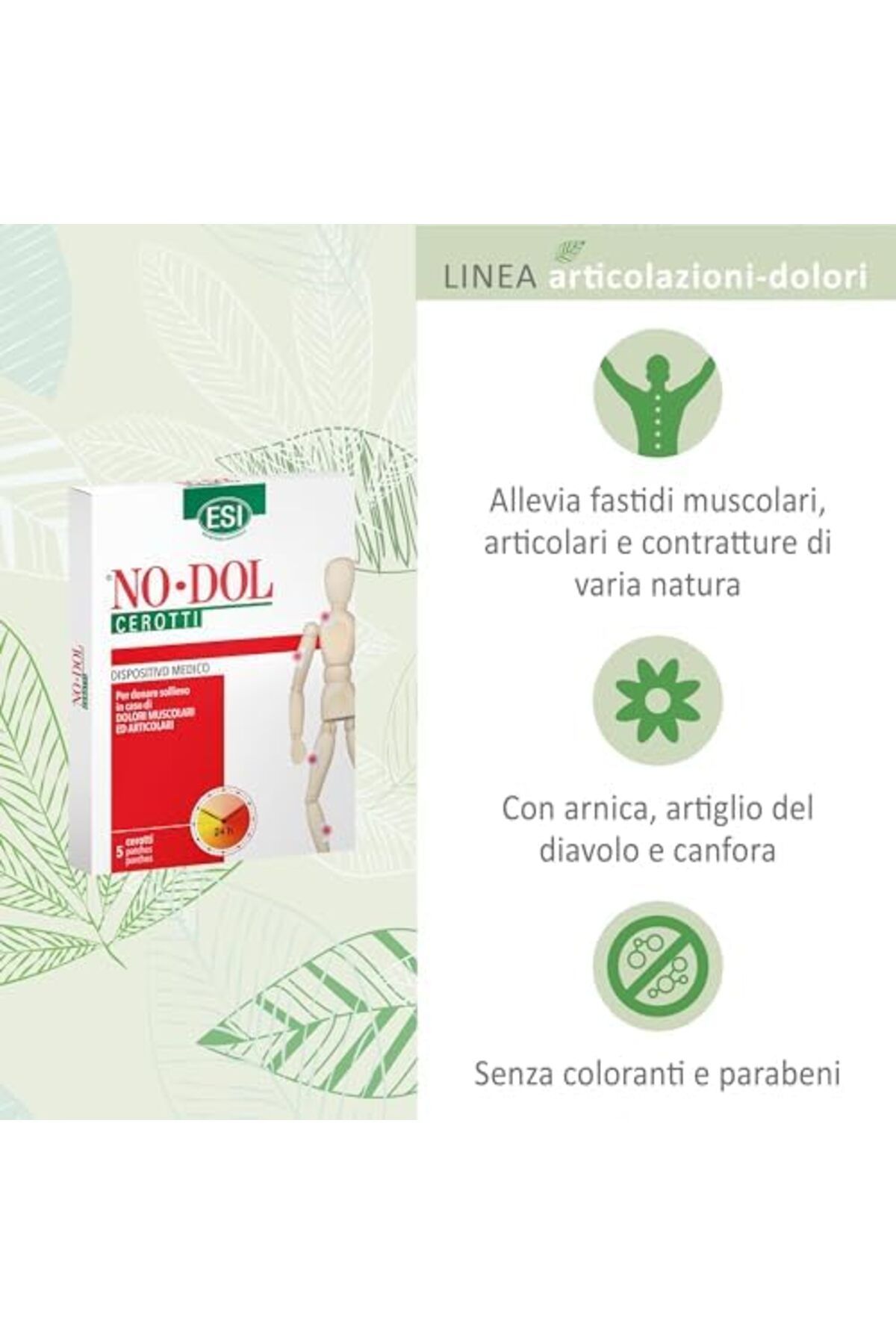 nodol-Esi Patches | Recommended In Case of Muscle & Articular Pains | 5 Patches 5