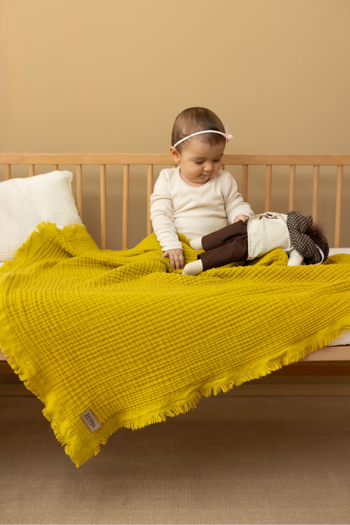 ZEYPBA % 100 Pamuk 4 Katlı Müslin Yağyeşil 110x110 cm (Bebek & Çocuk İçin) fotoğrafı 5 (önizleme)