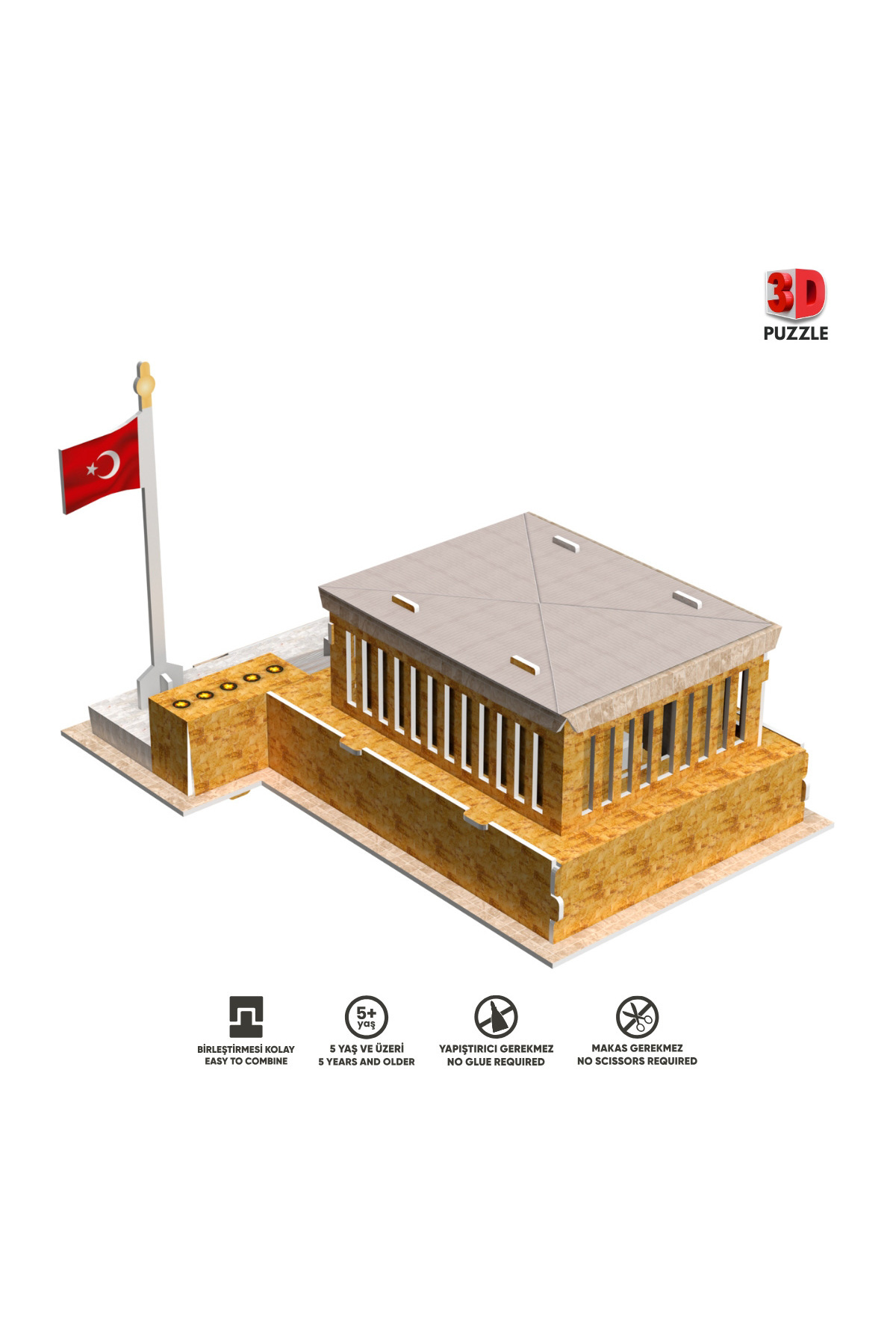 tugceshopping-Anıtkabir 3D لغز تعليمي 3D ورقة لغز بانوراما 27 قطعة 2
