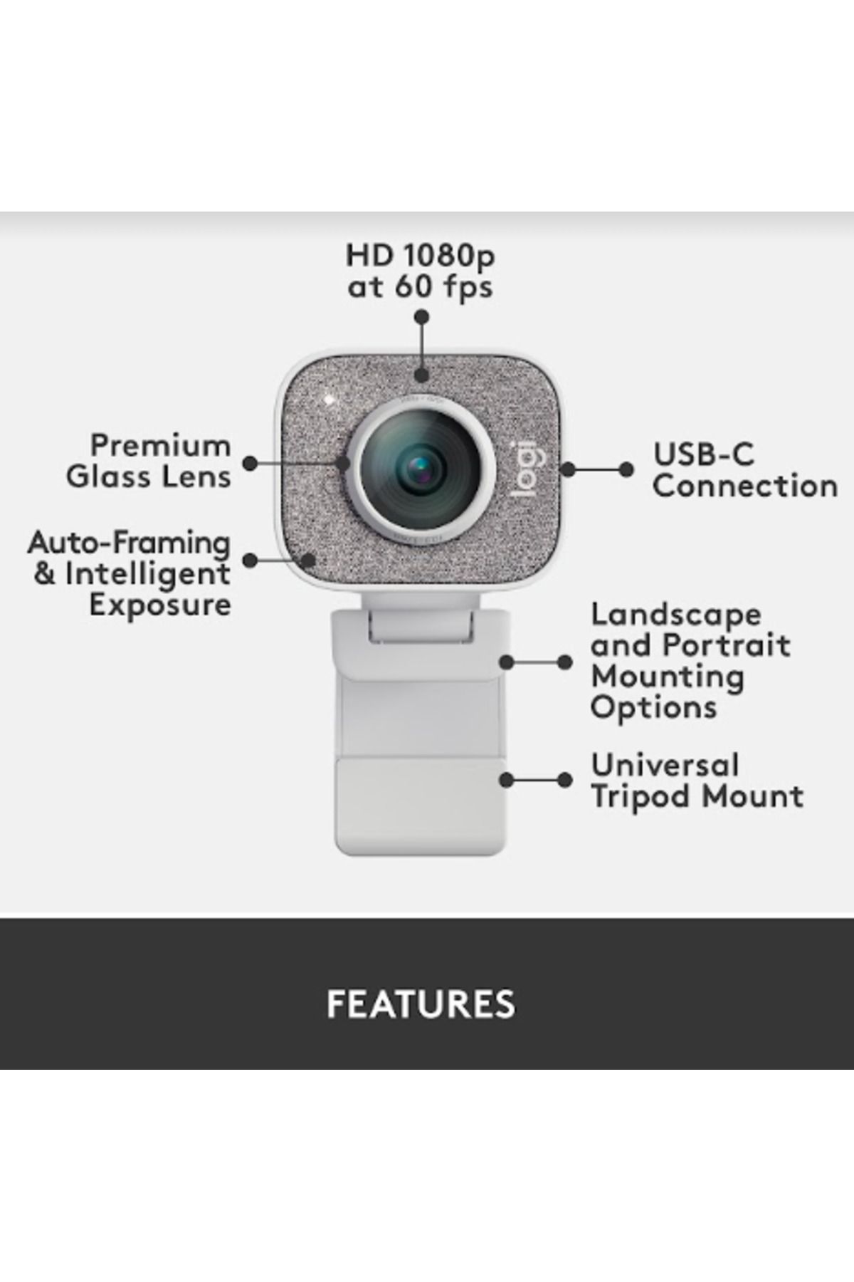 logitech-Camera web Logitech StreamCam, Full HD, unghi de vizualizare 78, autofocus, USB-C (Alb) 7