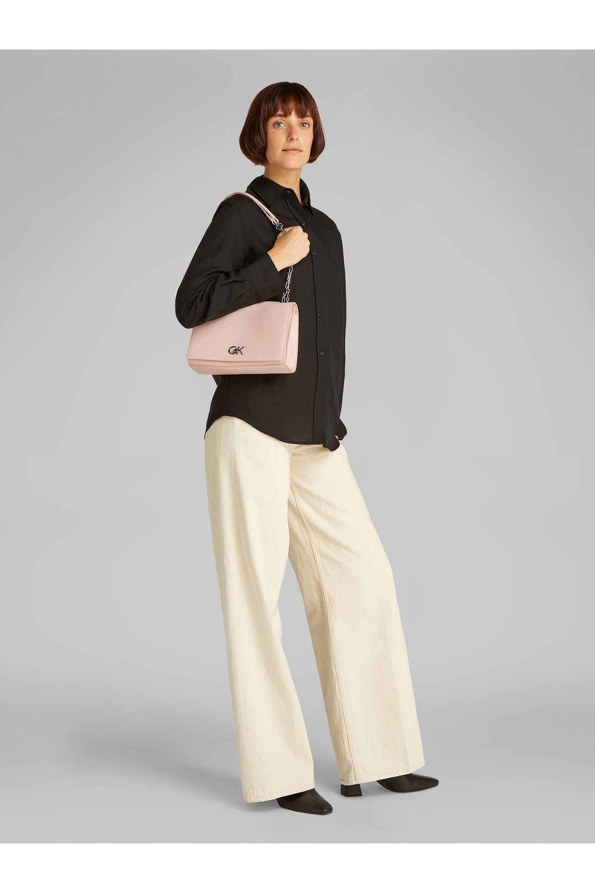 Calvin Klein-Calvin Klein Pink Medium Convertable Chain Shoulder Bag 2