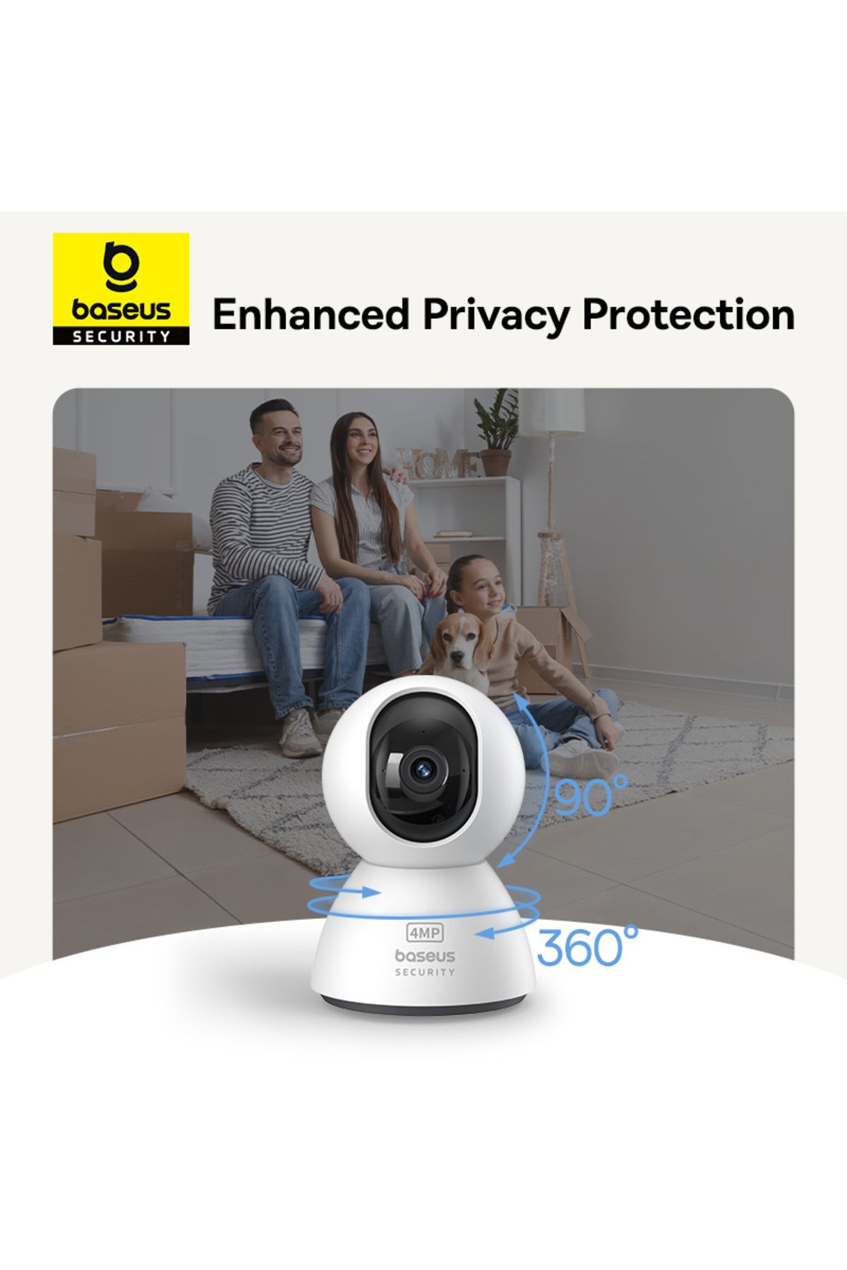 Baseus-Security P1 Indoor 3K Wi-Fi Camera, AI Detection, 360 Pan, Night Vision 6