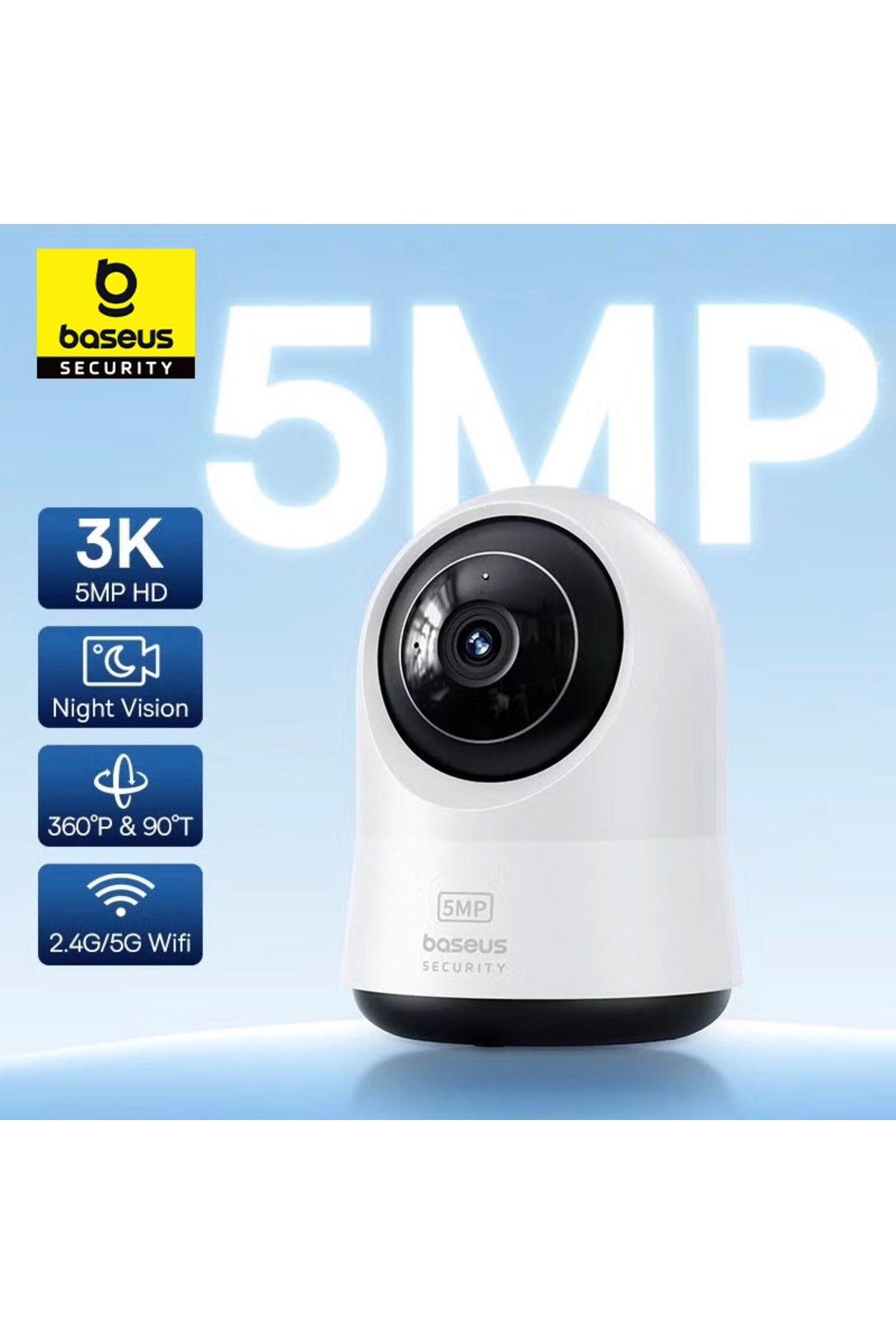 Baseus-Security P1 Pro Indoor 3K Wi-Fi Camera with AI Detection, 360 Pan, Night Vision 1